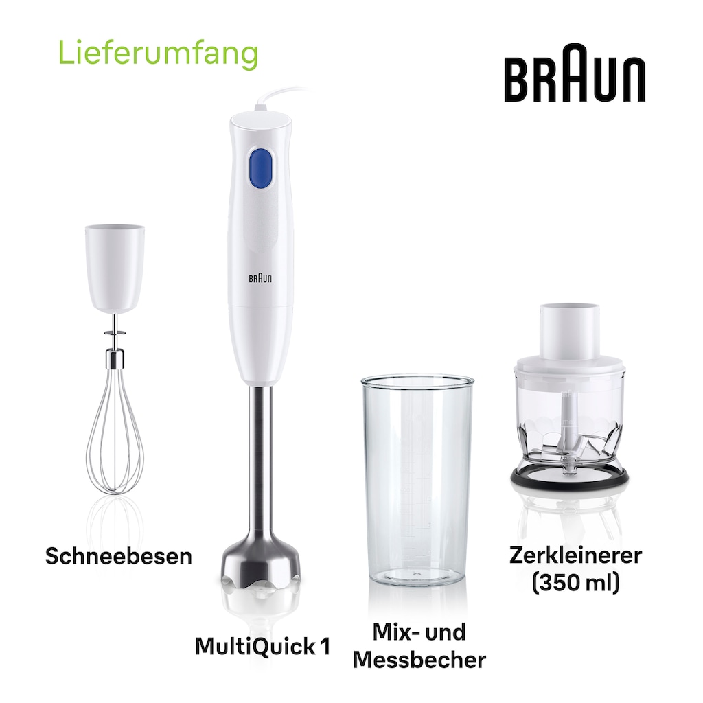 Braun Stabmixer »MQ10.202M WH MultiQuick 1«, 450 W