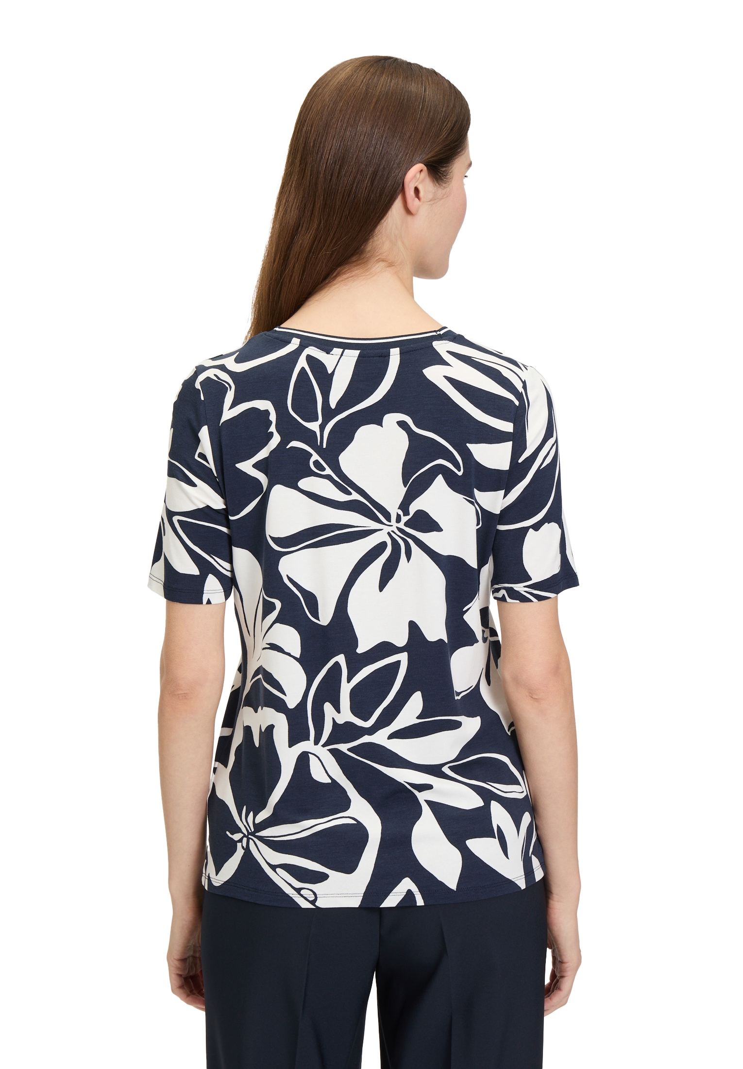 Betty Barclay Kurzarmshirt »Betty Barclay Damen Basic Shirt mit Print«, (1 tlg.), Rippbündchen