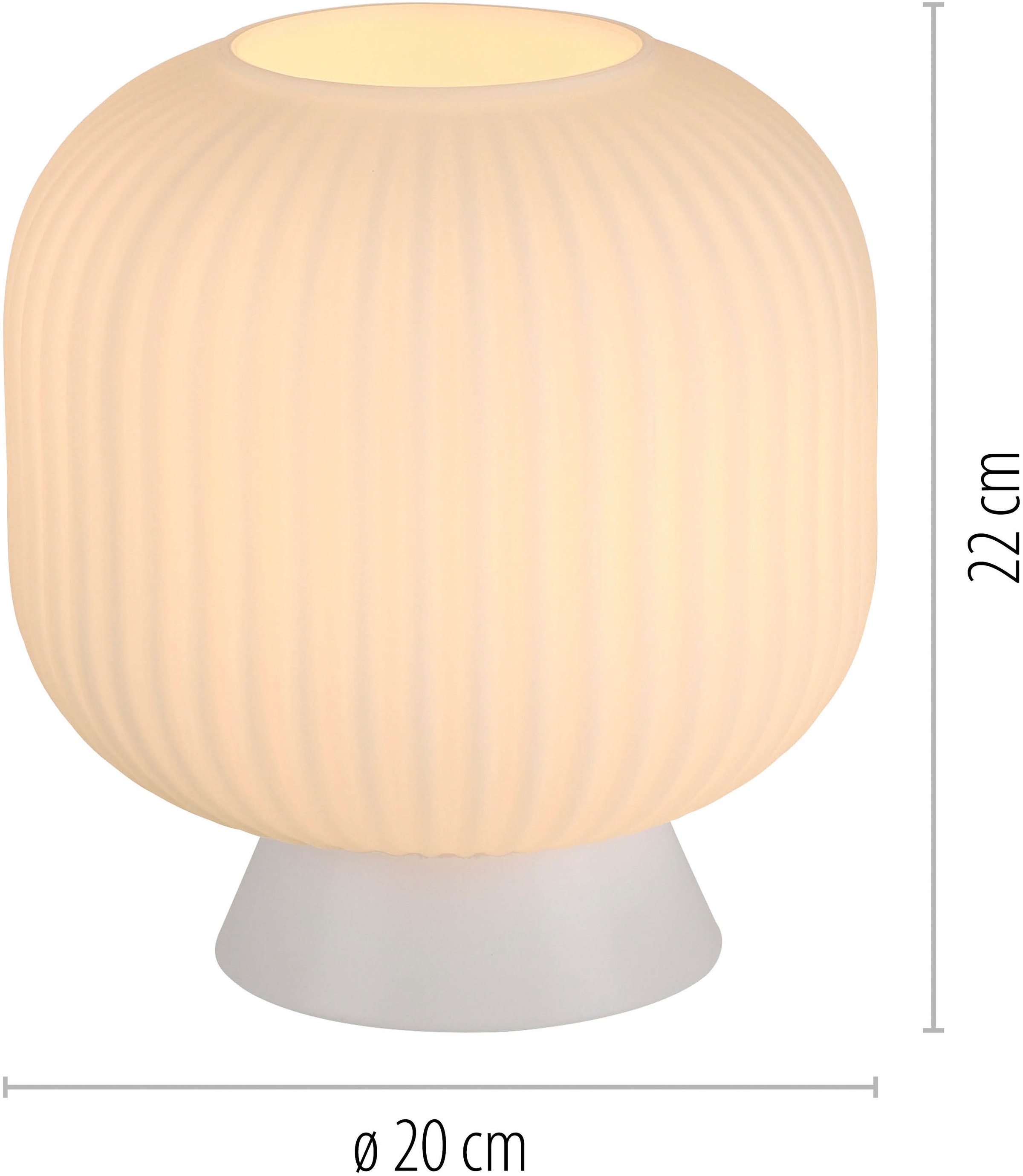 SCHÖNER WOHNEN-Kollektion LED Tischleuchte »NAMI« E27 1 Stk. SCHÖNER WOHNEN Kollektion, Schnurschalter, geriffeltes Glas