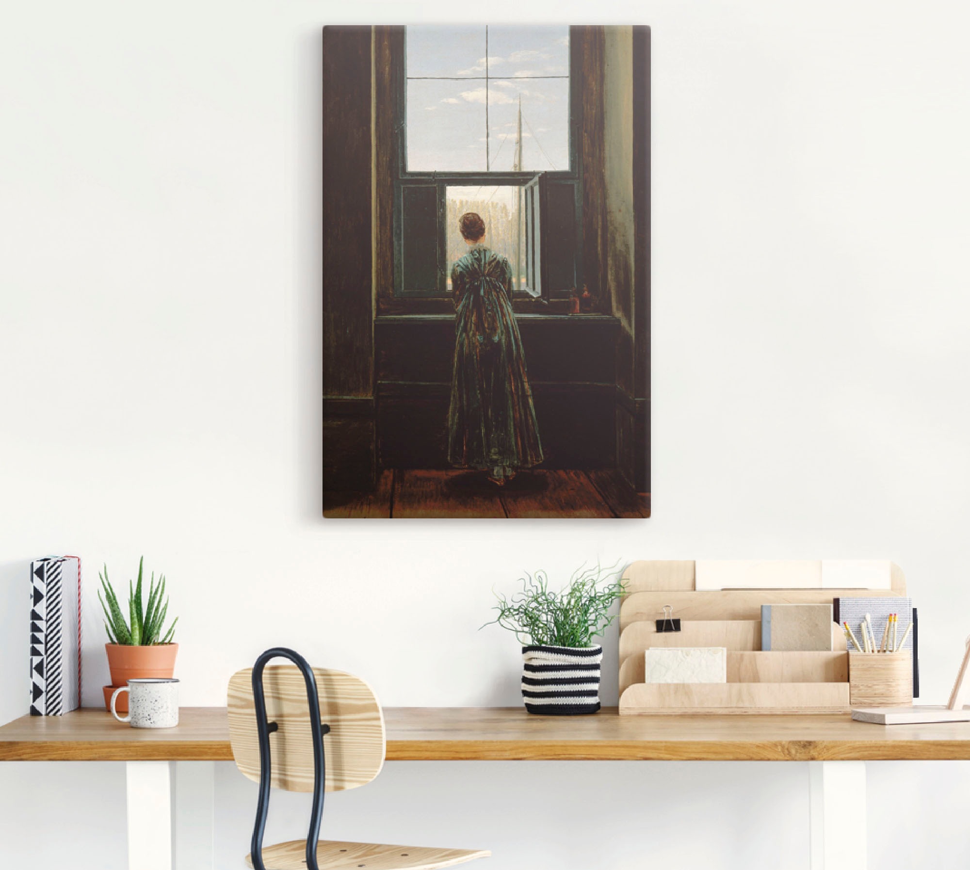Artland Wandbild »Frau am Fenster. 1822(?)«, Frau, (1 St.), als Alubild, Outdoorbild, Leinwandbild, Poster in verschied. Größen