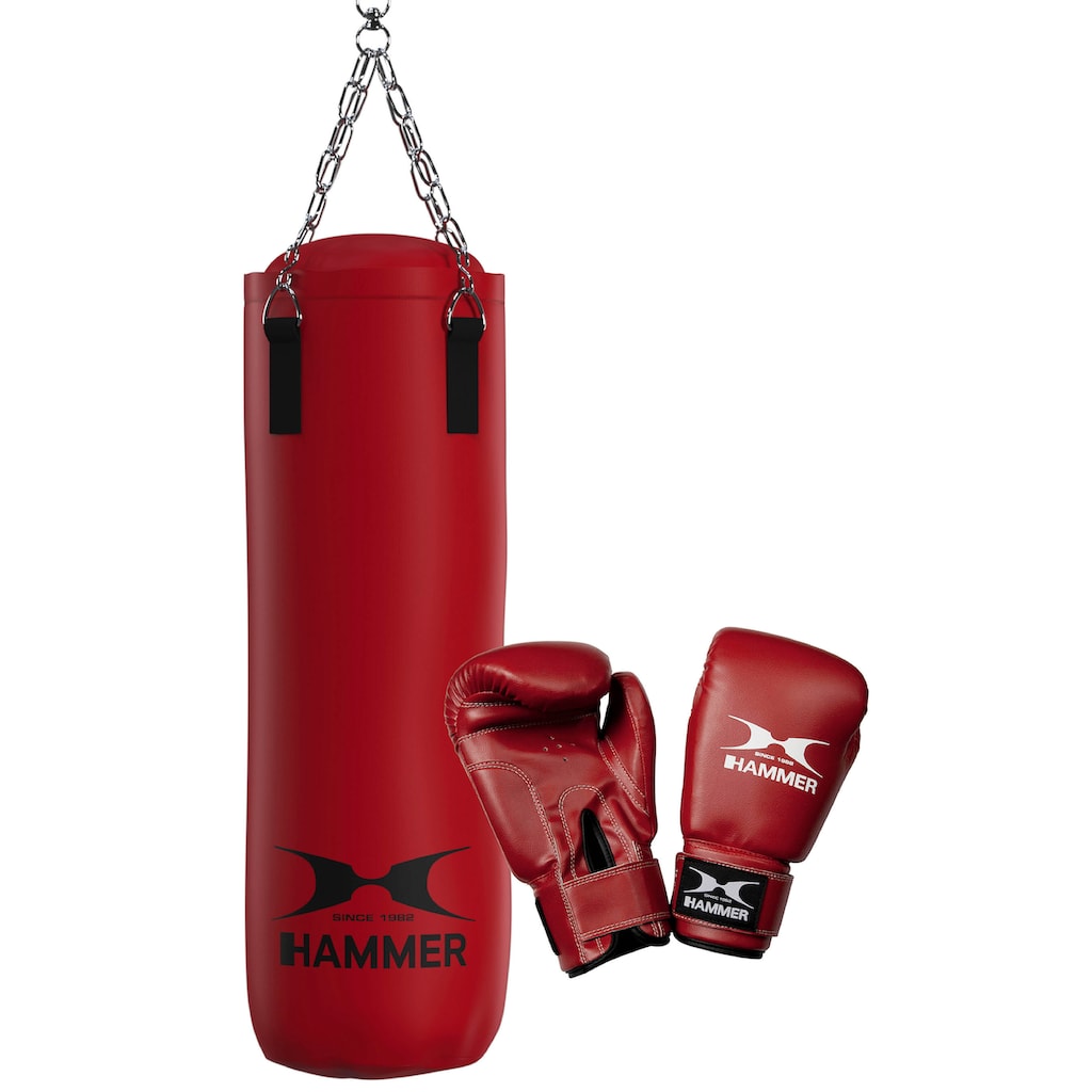 Hammer Boxsack »Fit«, (Set, mit Trainings-DVD-mit Boxhandschuhen)