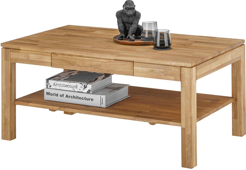 MCA furniture Couchtisch »SALEM«, massiv, keilverzinkt, geölt, Stollen massiv,60x60 mm, belastbar 60kg