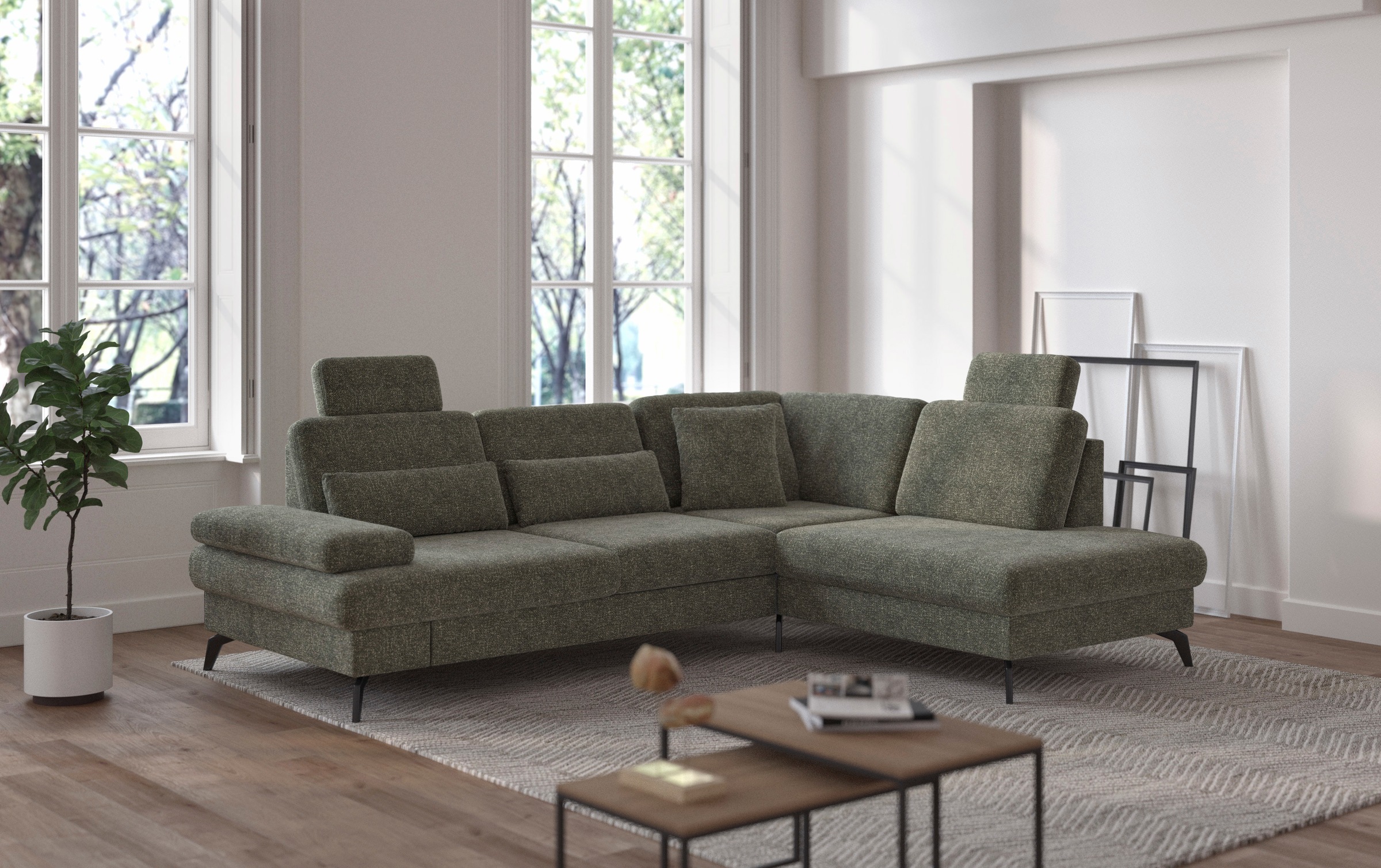 sit&more Ecksofa »Morris L-Form, inkl. Sitztiefenverstellung«, wahlweise mit Armteilverstellung, Bettfunktion & Bettkasten