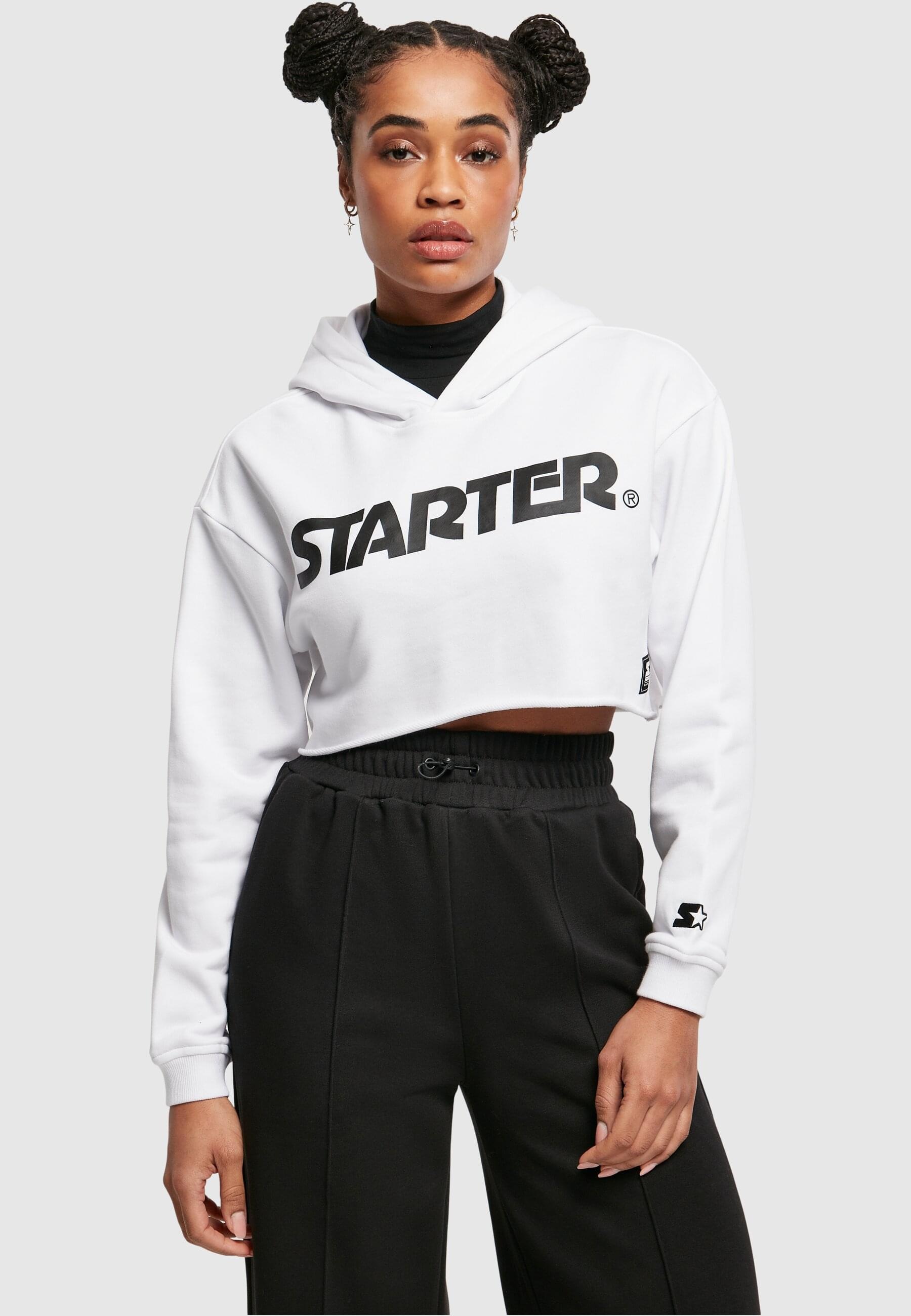 Starter Black Label Rundhalspullover »Starter Black Label Damen Ladies Starter Cropped Hoody«, (1 tlg.)