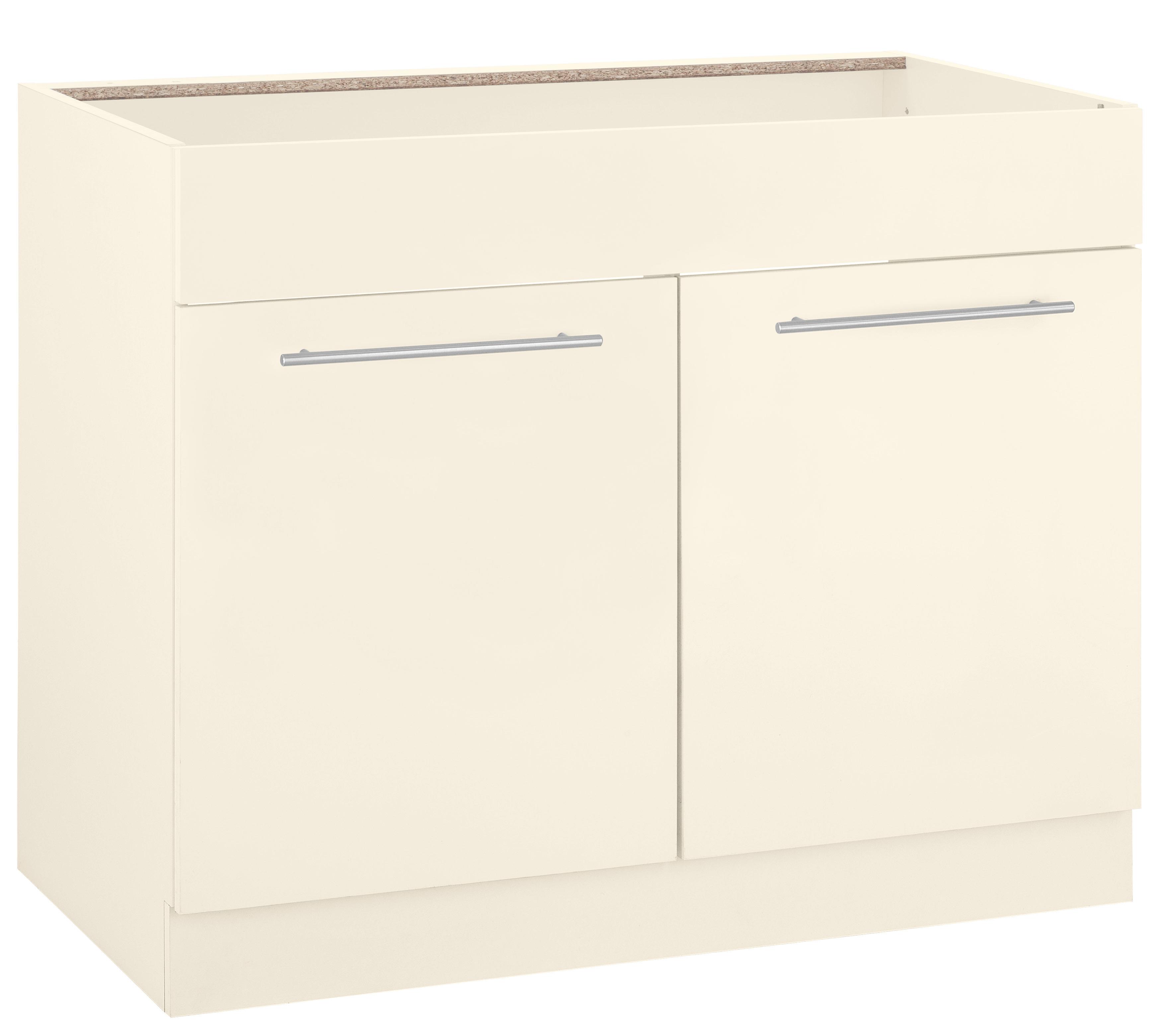 wiho Küchen Spülenschrank "Flexi2, Breite: 100 cm, Soft-Close bei der Tür" oben feste Blende