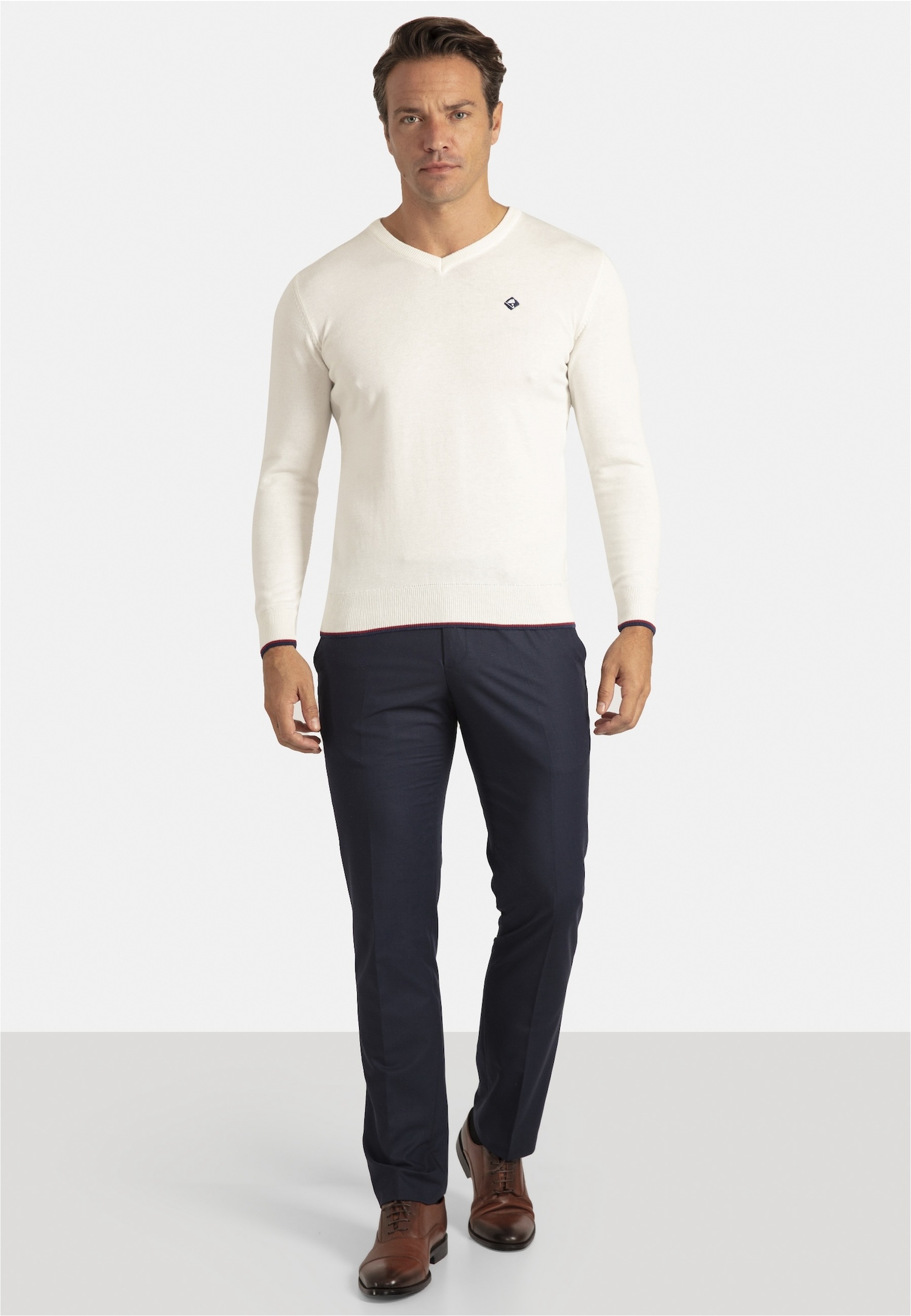 SIR RAYMOND TAILOR Strickpullover »Appel«, mit farblich abgesetzten Ellenbogen-Patches
