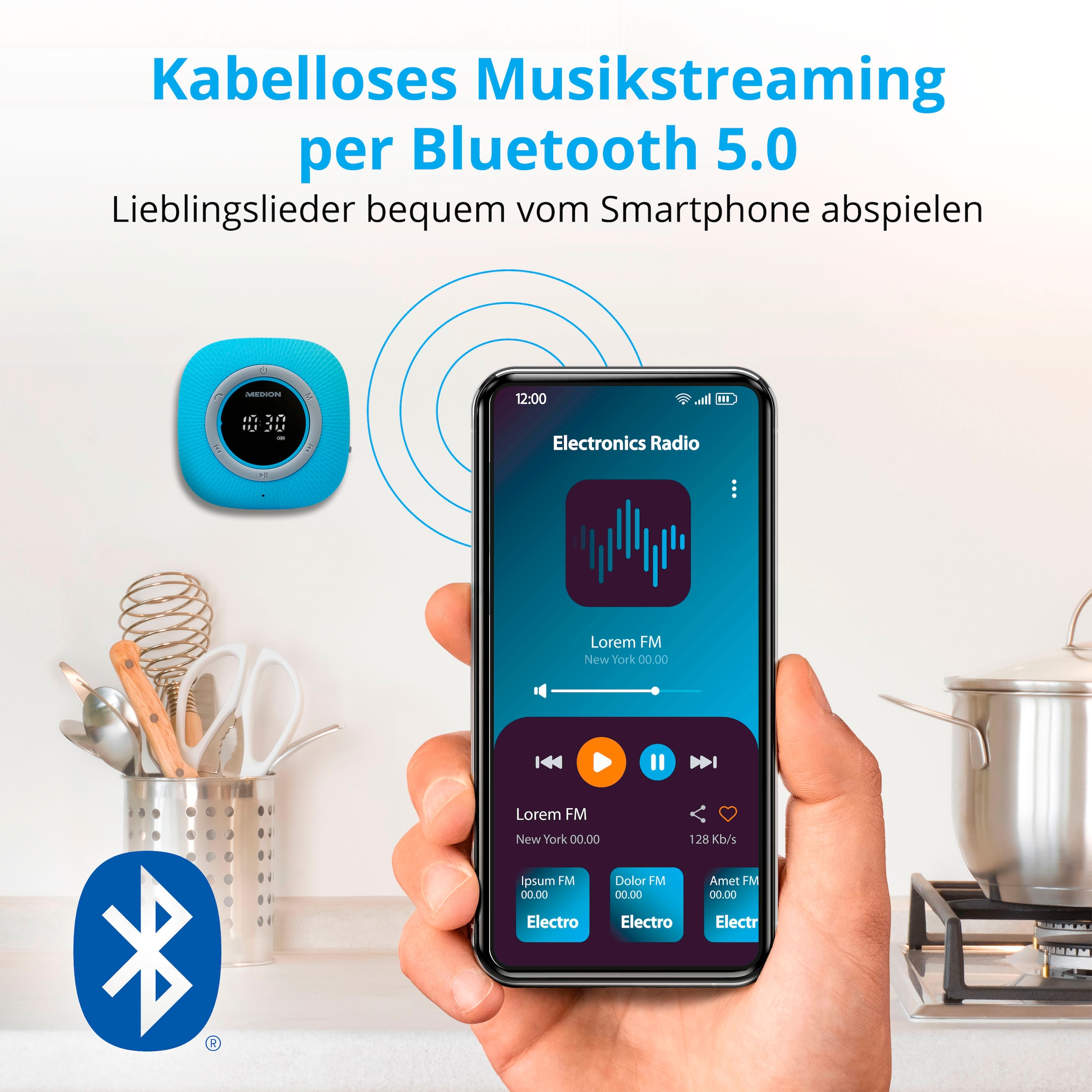Medion® Digitalradio (DAB+) »LIFE® P66096 (MD 43881) Dusch-«, (Bluetooth UKW mit RDS 3 W)