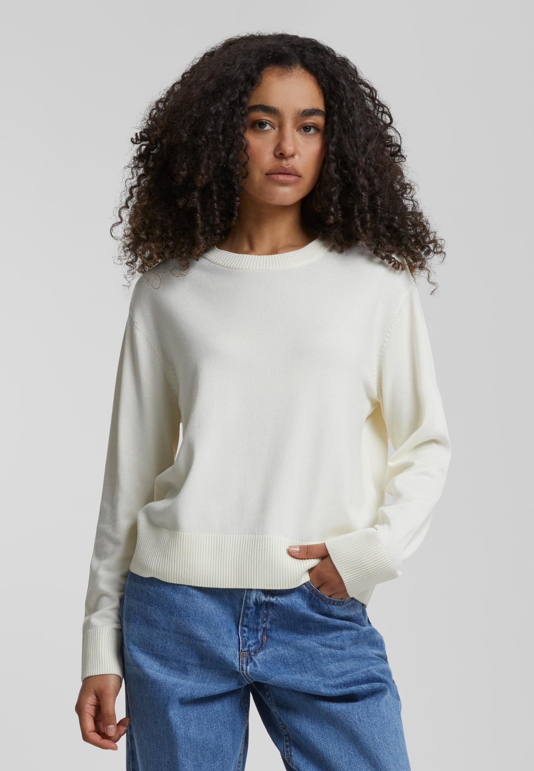 URBAN CLASSICS Rundhalspullover »Urban Classics Damen Ladies Knitted Roundneck Sweater«, (1 tlg.)