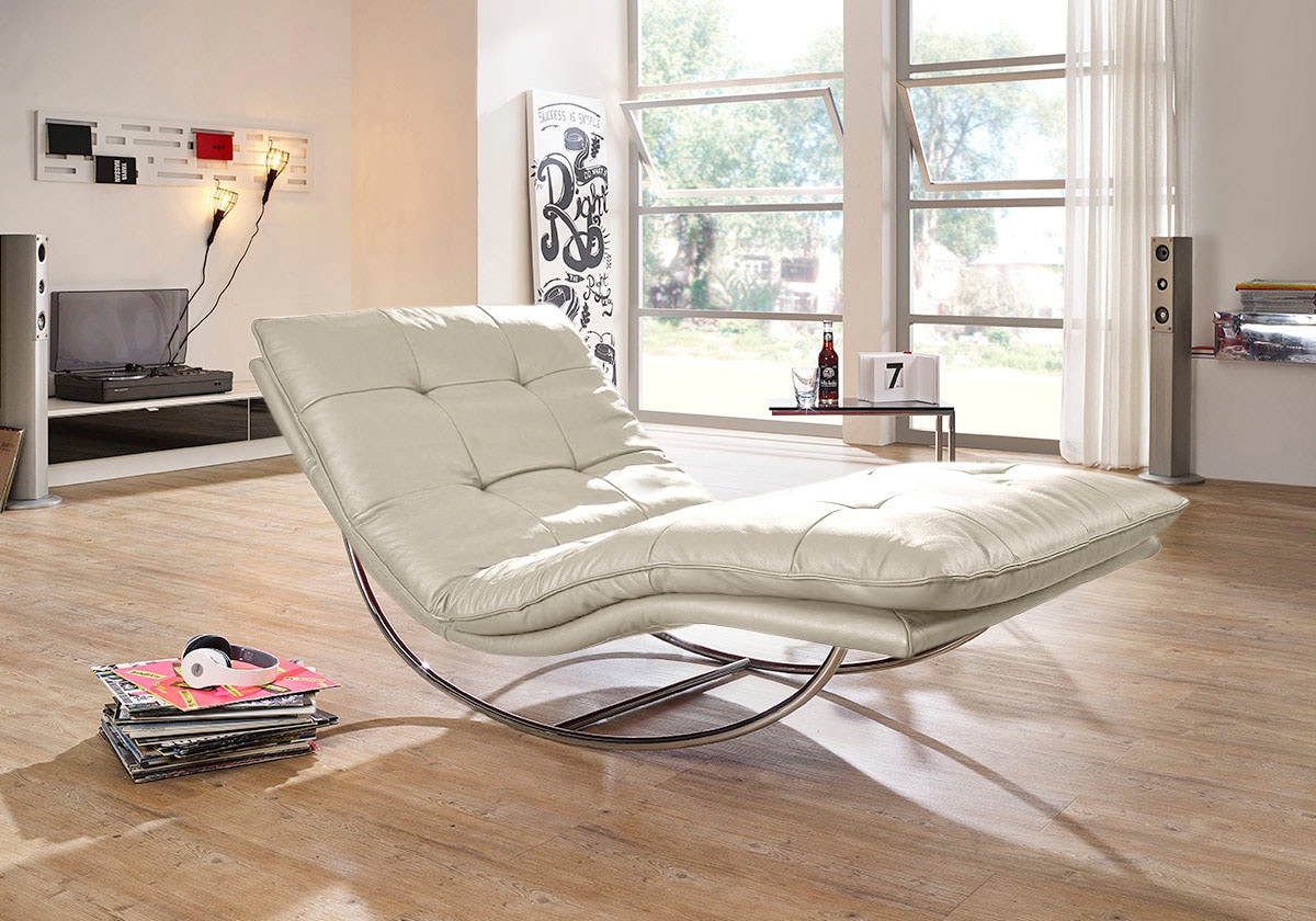 W.SCHILLIG Relaxliege »daily dreams«, in Waffelkissen-Optik, Schaukelgestell Chrom glänzend, in 2 Breiten