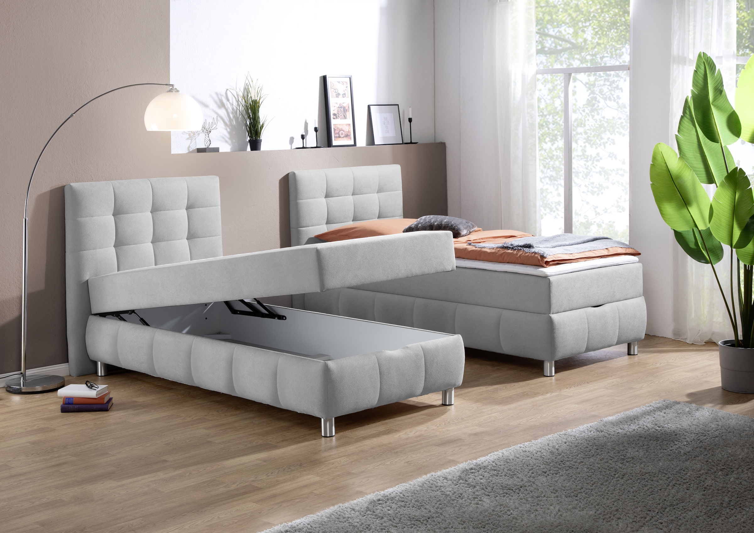 Home affaire Boxbett »Marvao« Boxbett mit Bettkasten, inkl. Topper