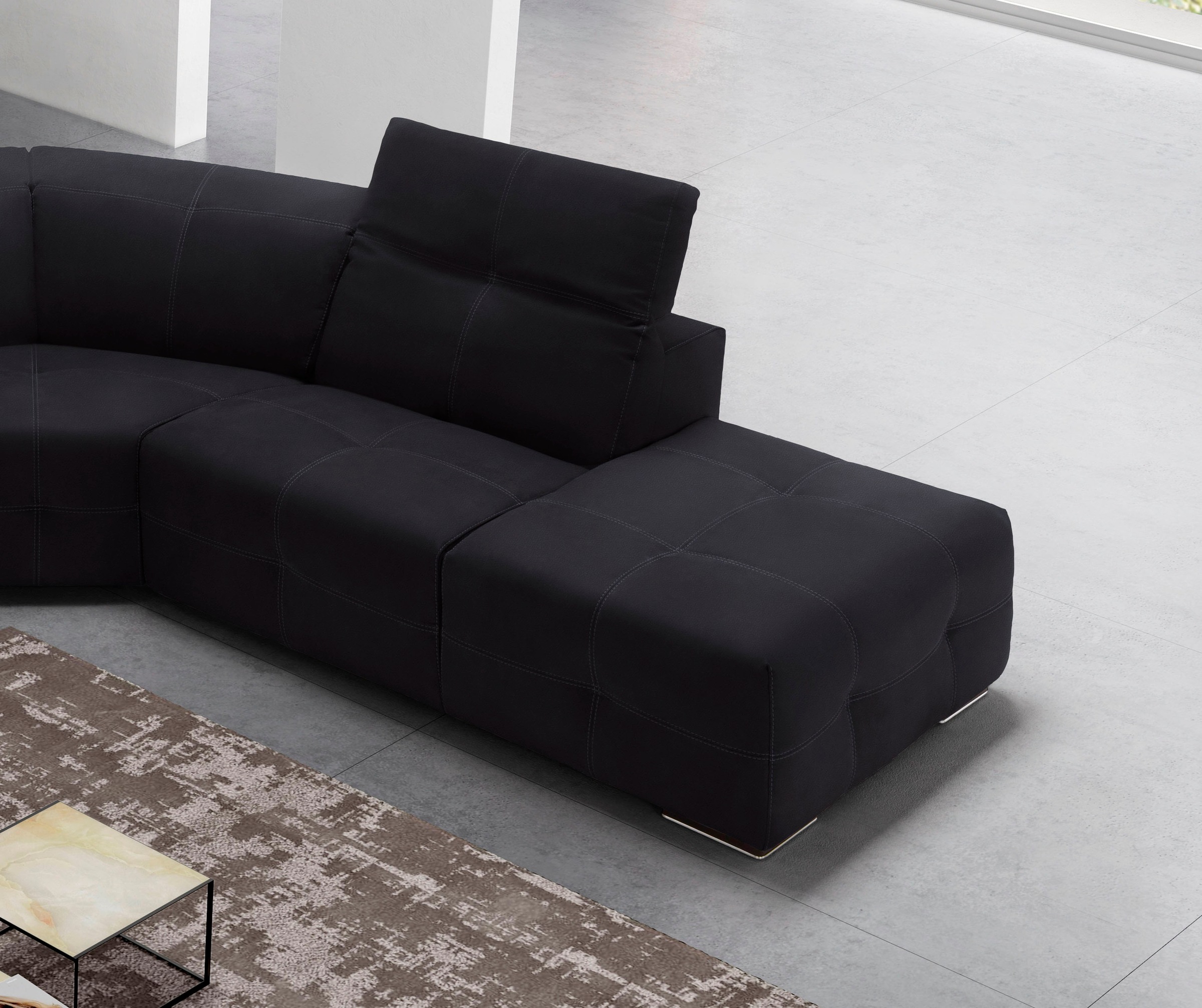 Ecksofa EGOITALIANO "Sauvanne, Designsofa der Extraklasse, elegant und bequem", grau (smoke), B:300cm H:100cm T:274cm, Leder »BULL« (echtes Rindsleder). Geschliffenes, pigmentiertes und behandeltes Rindsleder mit einer Dicke von 1, 3-1, 5 mm. Dieses Leder 3