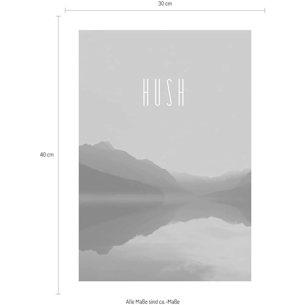 Komar Poster »Word Lake Hush Steel«, Natur, (1 St.)