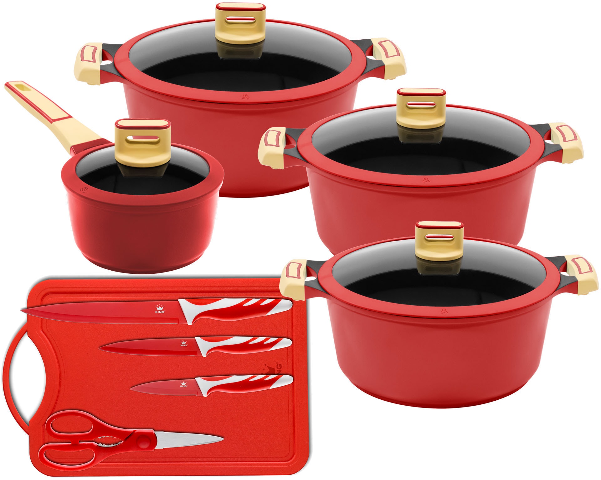 KING Topf-Set "GOURMET" Set, je 1 Kochtopf 18/20/24 cm, 1 Stieltopf 16 cm, günstig online kaufen