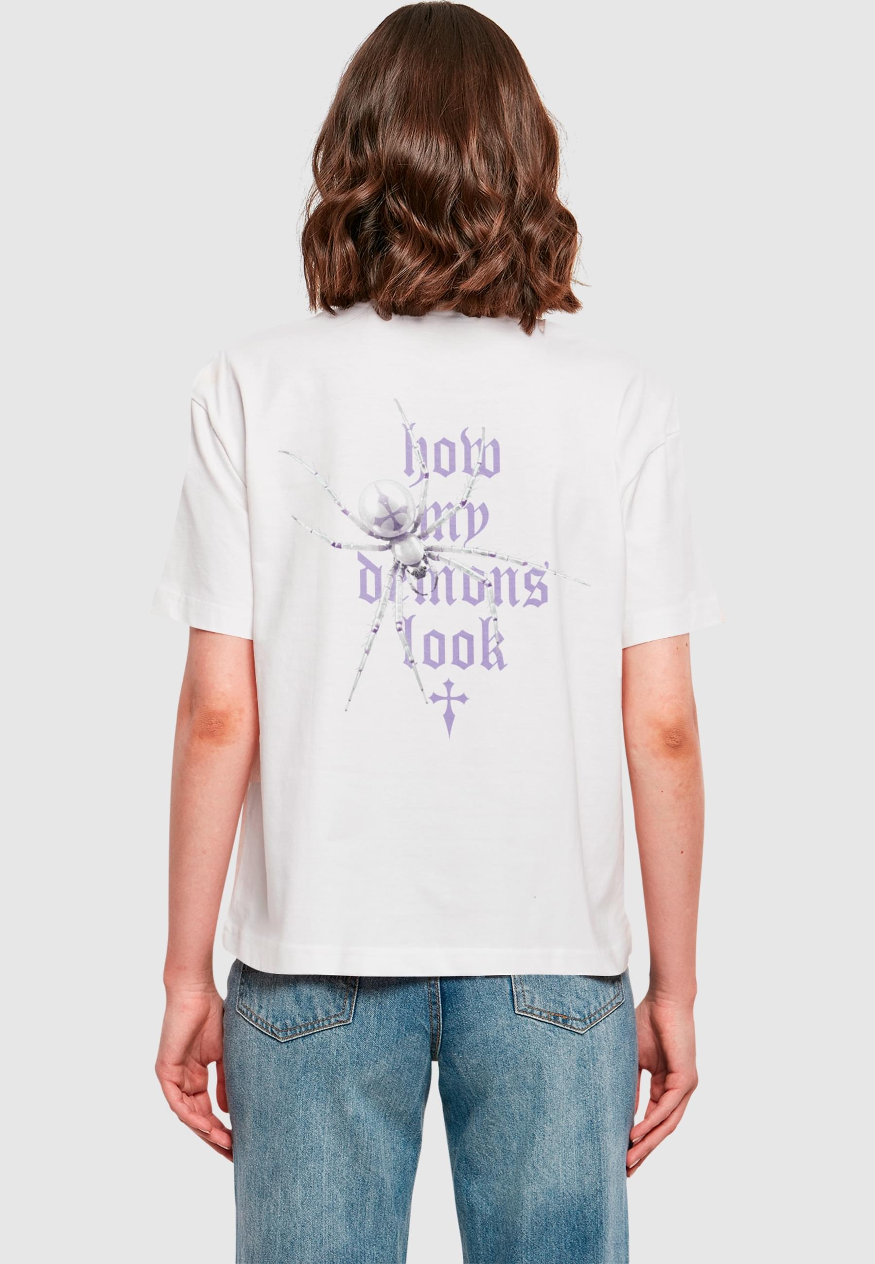 Miss Tee T-Shirt »Miss Tee Damen Pearl Spider Tee«, (1 tlg.)