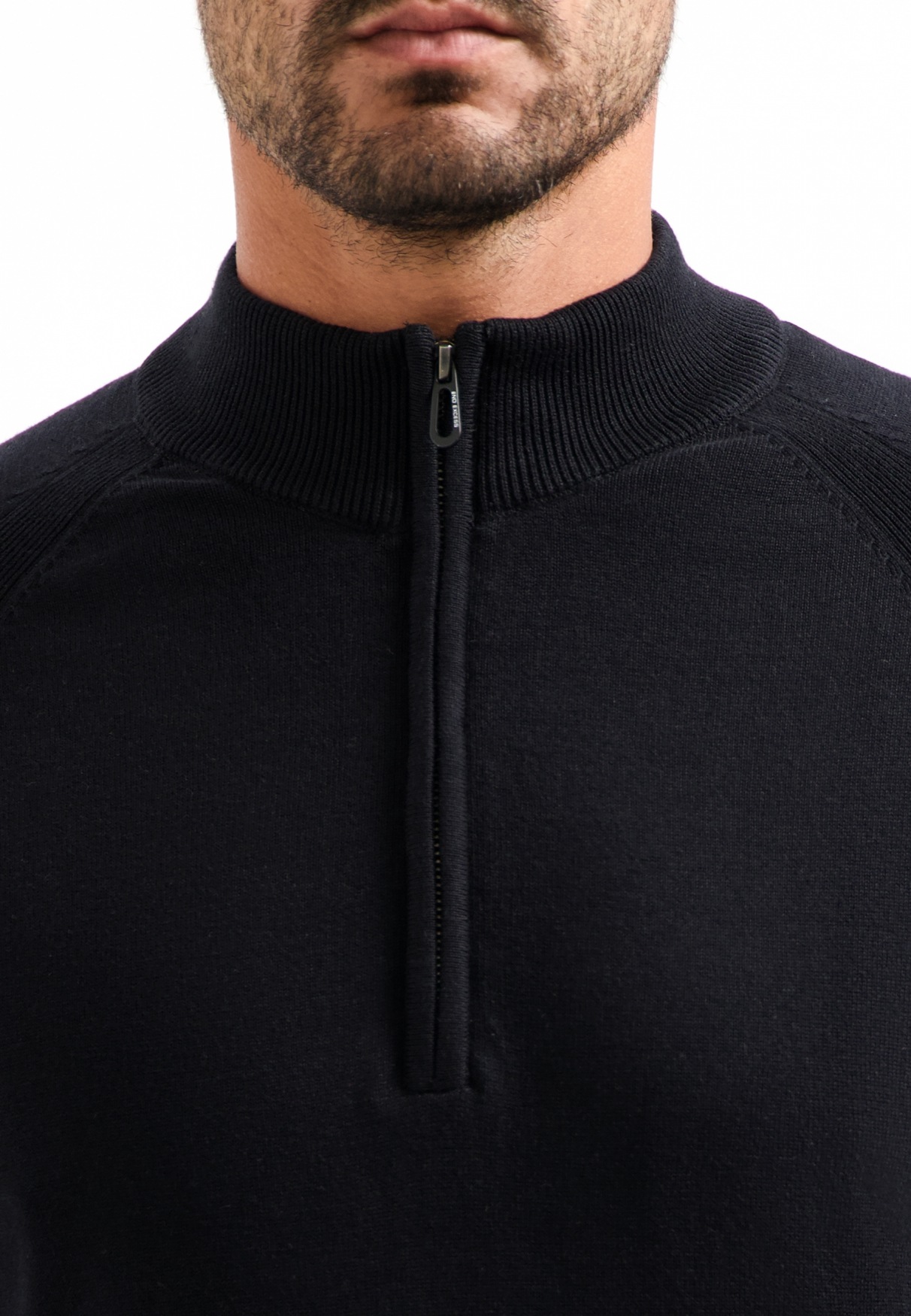 NO EXCESS Stehkragenpullover »No Excess Half-Zip-Pullover Pullover Half Zip High Collar Solid«