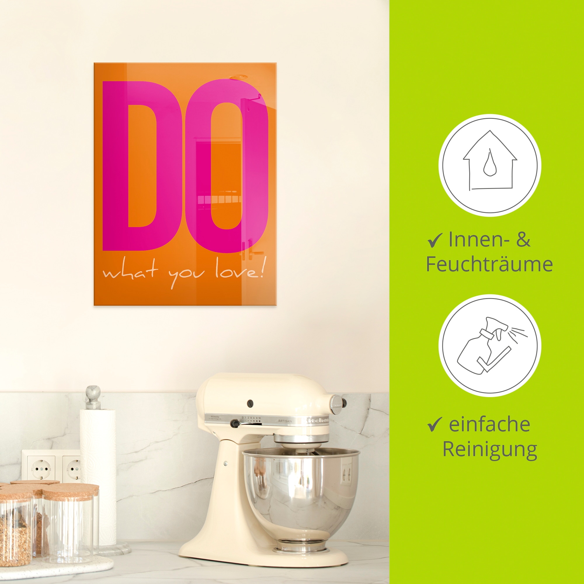 Artland Glasbild »Do what you love« Sprüche & Texte 1 Stk. tlg. in verschiedenen Größen