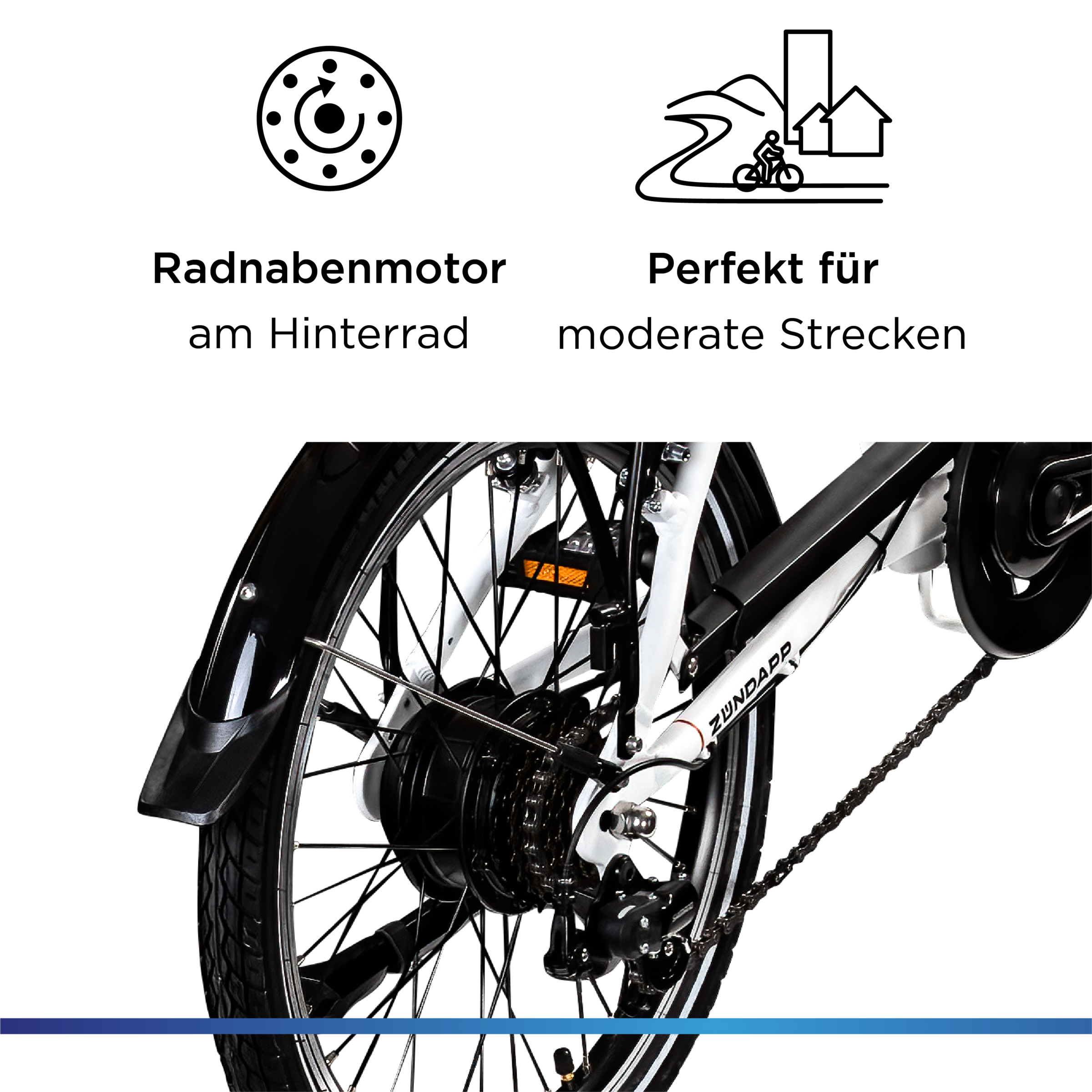 Zündapp »Z101« 6 Gang Shimano Tourney Schaltwerk Kettenschaltung Heckmotor 250 W Pedelec, Elektrofahrrad für Damen u. Herren