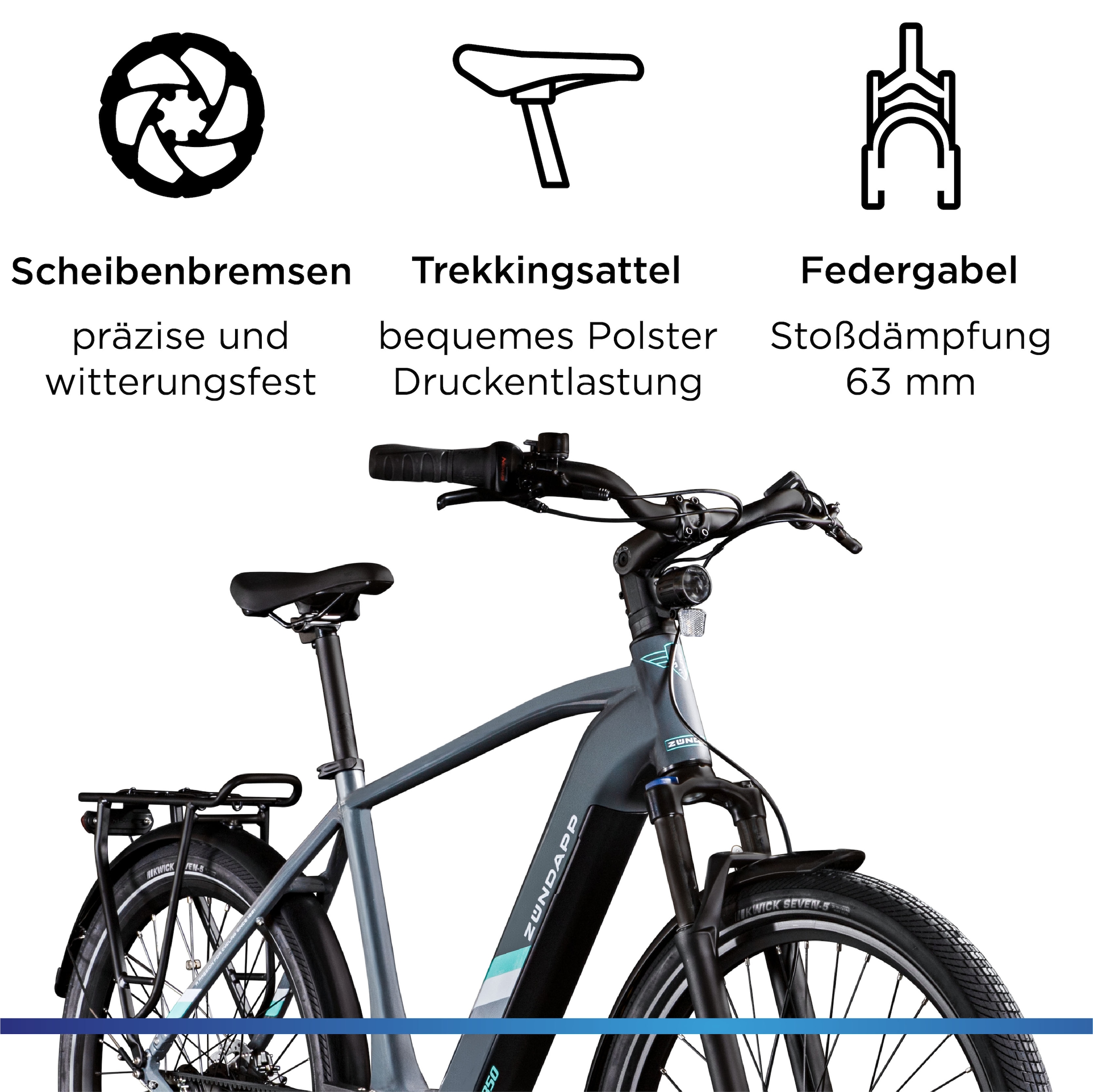 Zündapp »X850« 7 Gang Nabenschaltung Mittelmotor 250 W Pedelec, Elektrofahrrad für Damen und Herren