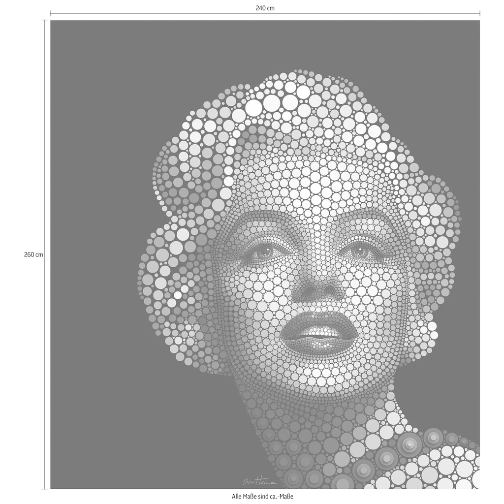 Wall-Art Vliestapete »Ben Heine Circlism: Marilyn Monroe«, Motiv