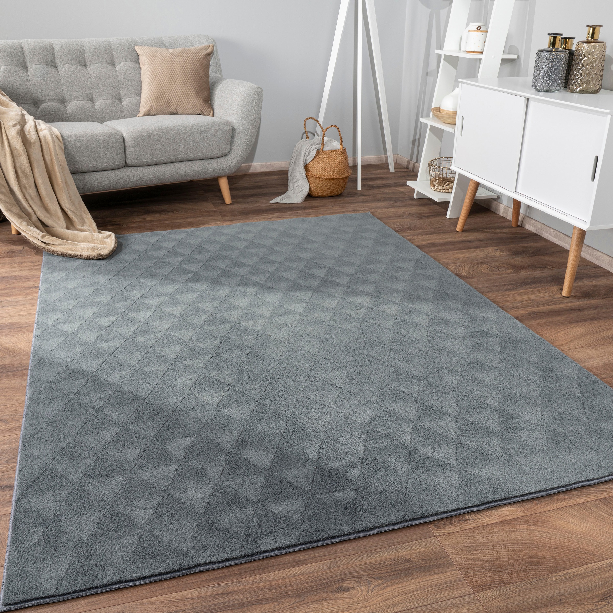 Paco Home Teppich "Haarlem 942" rechteckig 10 mm Höhe Kurzflor, Uni Farben, günstig online kaufen