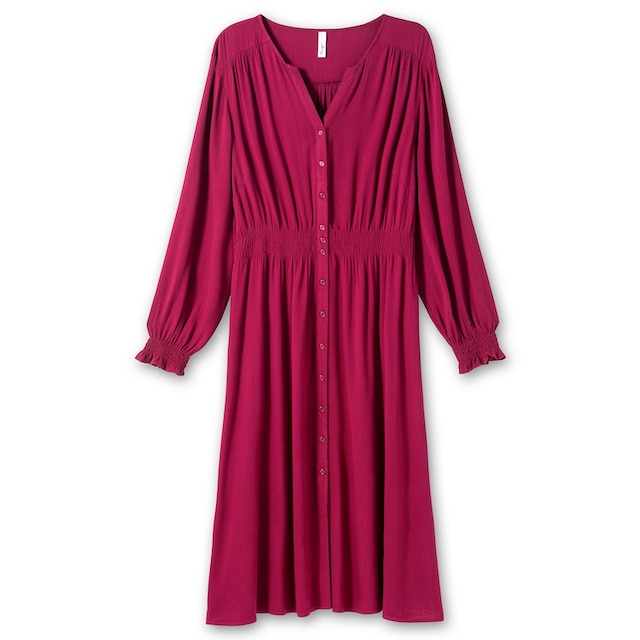 Sheego A-Linien-Kleid »Große Größen«, mit Smok-Details, aus Viskose für  bestellen | BAUR
