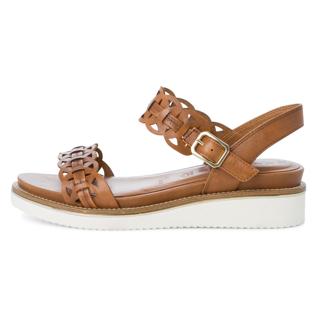 Marken Tamaris Tamaris Keilsandalette, mit aufwendig gearbeiteten Riemchen cognac Marken Tamaris Tamaris Keilsandalette, mit aufwendig gearbeiteten Riemchen cognac