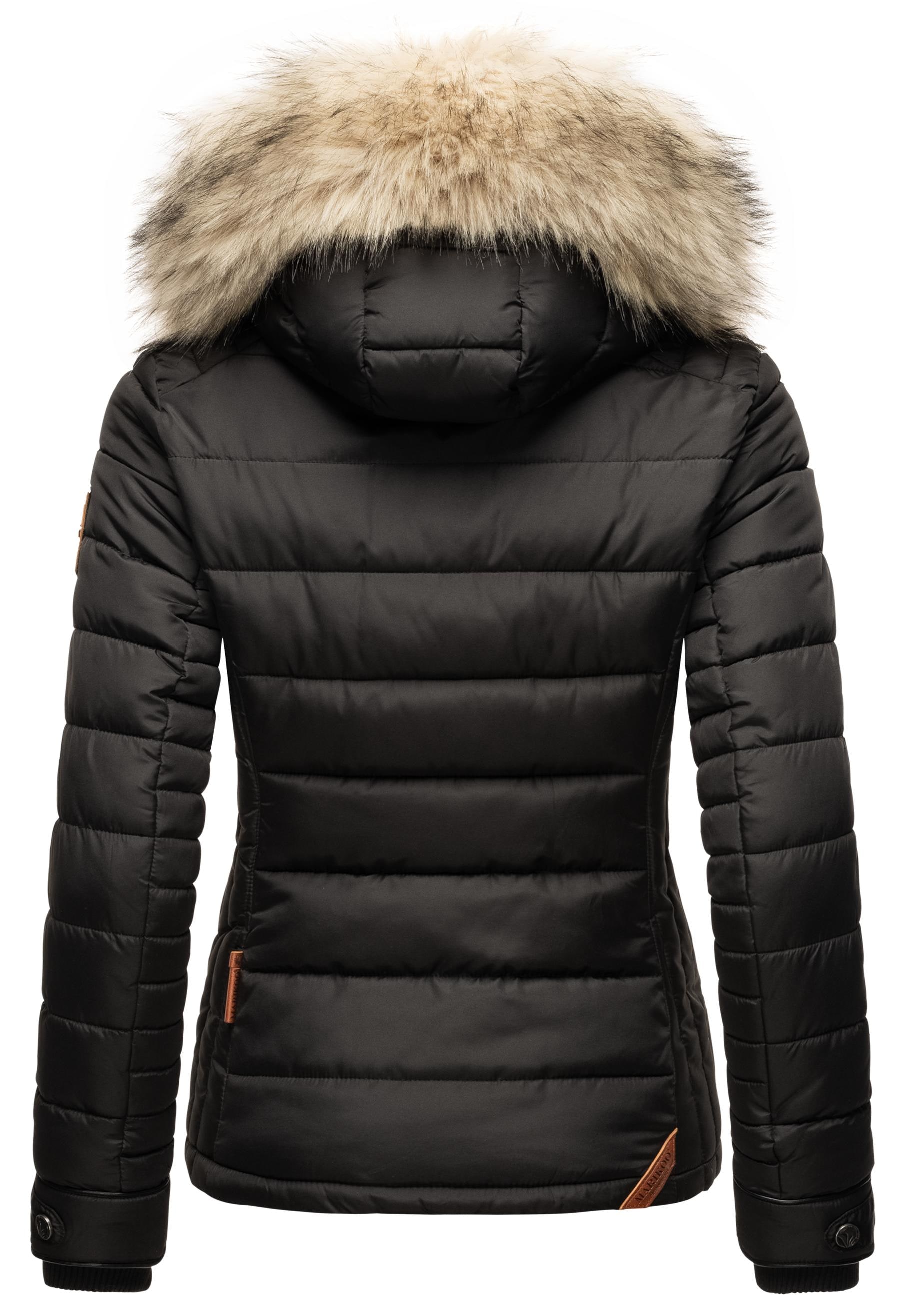 Marikoo Winterjacke »Lerikaa«, mit Kapuze, Winter Steppjacke mit abnehmbarem Kunstfell