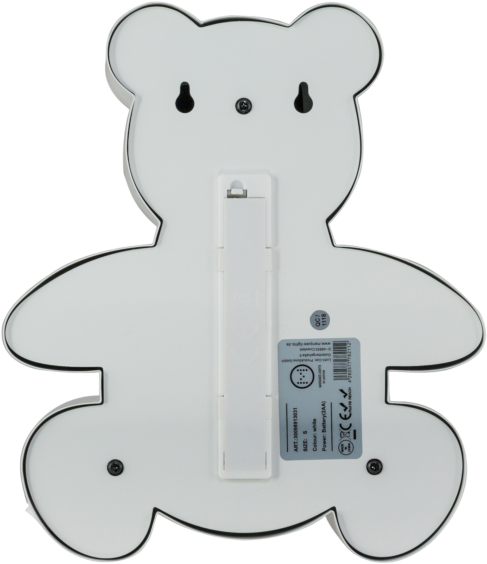 MARQUEE LIGHTS LED Dekolicht »Teddy«, 18 flammig, Leuchtmittel LED-Modul | LED fest integriert, Wandlampe, Tischlampe Teddybär, Bär mit 18 Leuchtmittel - 20x23 cm