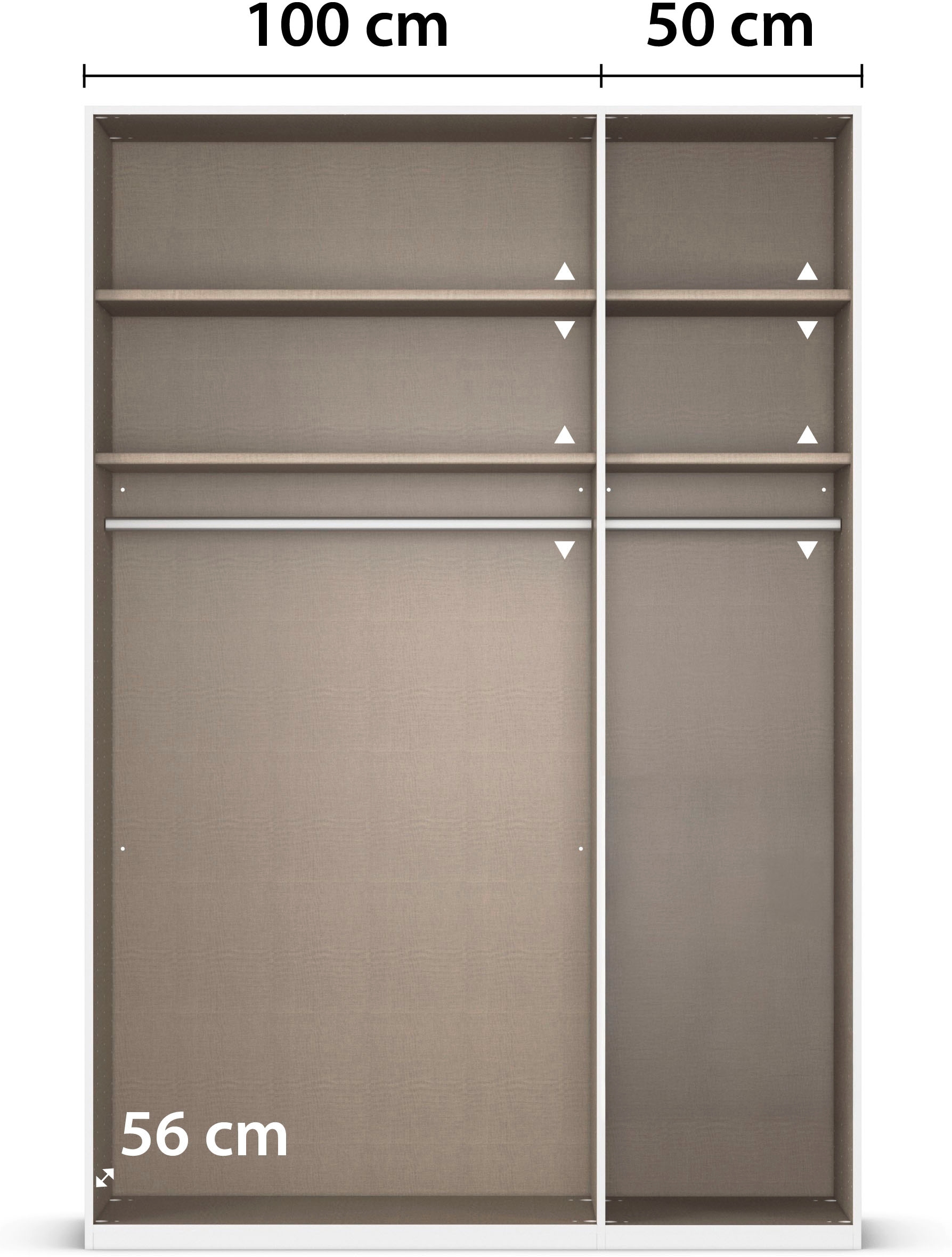 rauch Drehtürenschrank »Schrank Garderobe SKAT SHINE Breiten 151/201/251/301cm, Höhe 223/235cm« 3 verschiedene Ausstattungen BASIC/CLASSIC/PREMIUM (inkl. SOFT-CLOSE),  edle Schrankfront mittig hochwertige Glasrahmentüren MADE IN GERMANY