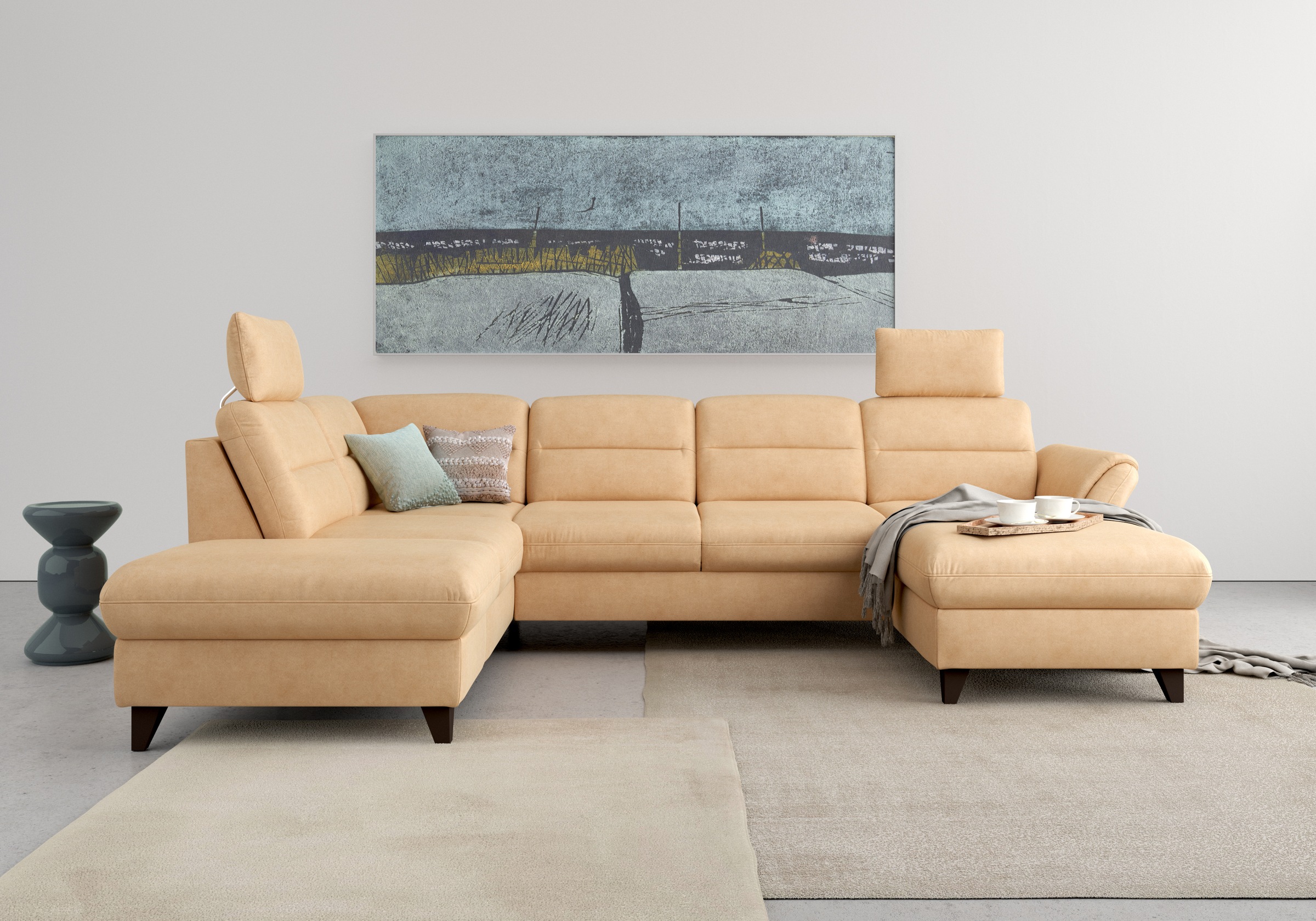 sit&more Wohnlandschaft »Mellum U-Form« Federkern, wahlweise mit Bettfunktion, Stauraum und Armteilfunktion