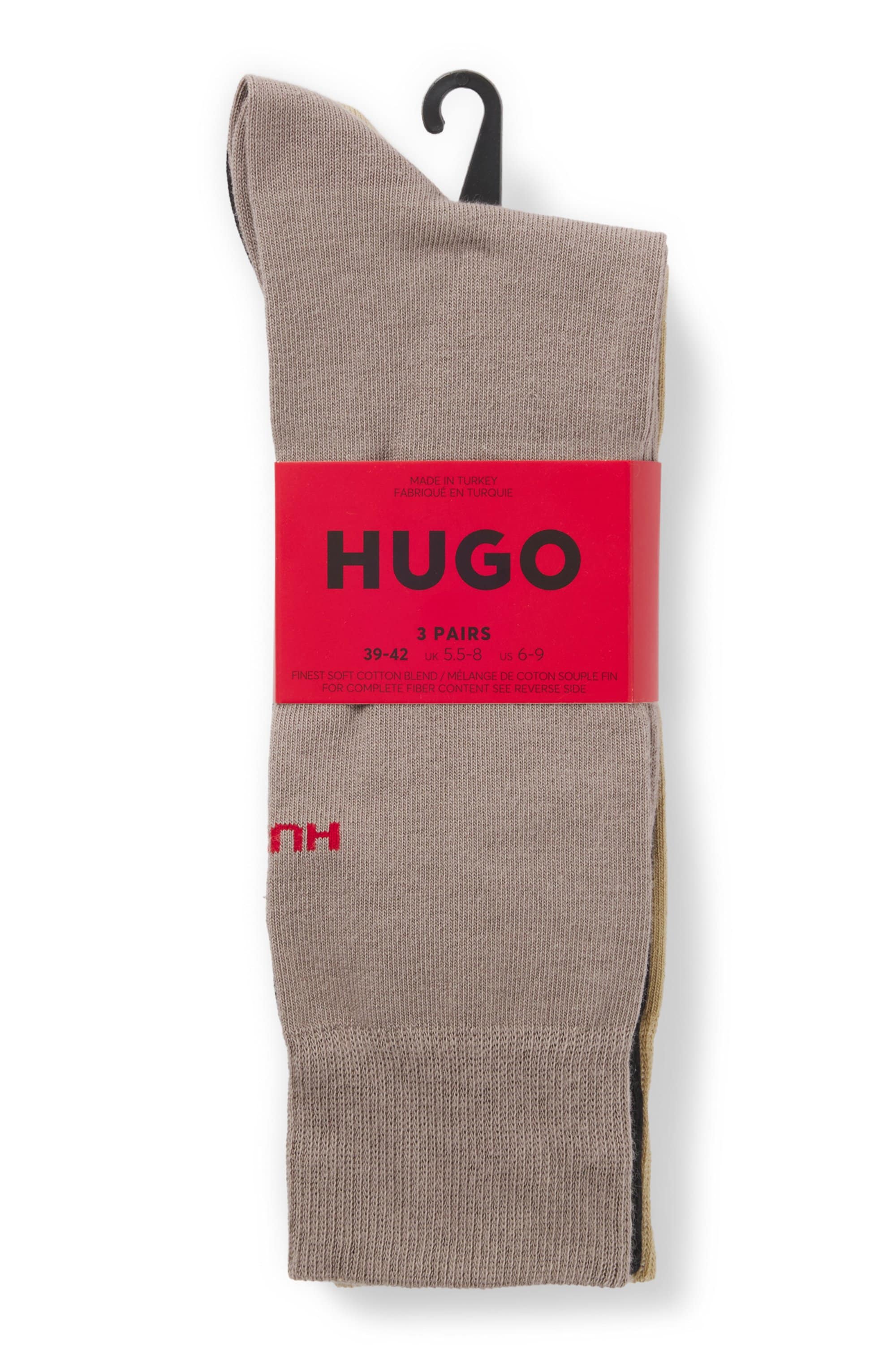 HUGO Underwear Businesssocken »3P RS UNI CC« Packung, 3er Pack, 3 Paar tlg. mit kontrastfarbenen HUGO Logo-Schriftzug