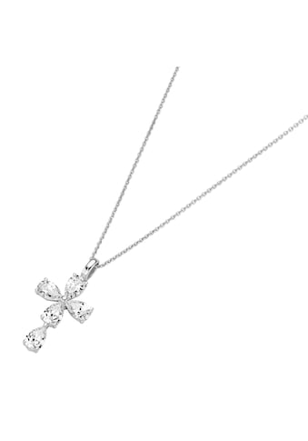 Kreuzkette »Kreuz Anhänger mit Zirkonia, Silber 925«