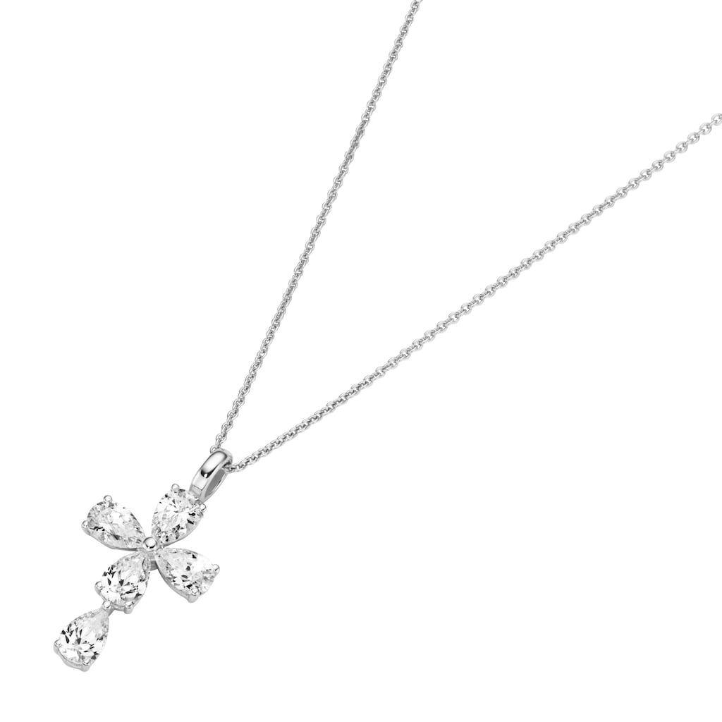 GIORGIO MARTELLO MILANO Kreuzkette »Kreuz Anhänger mit Zirkonia, Silber 925«