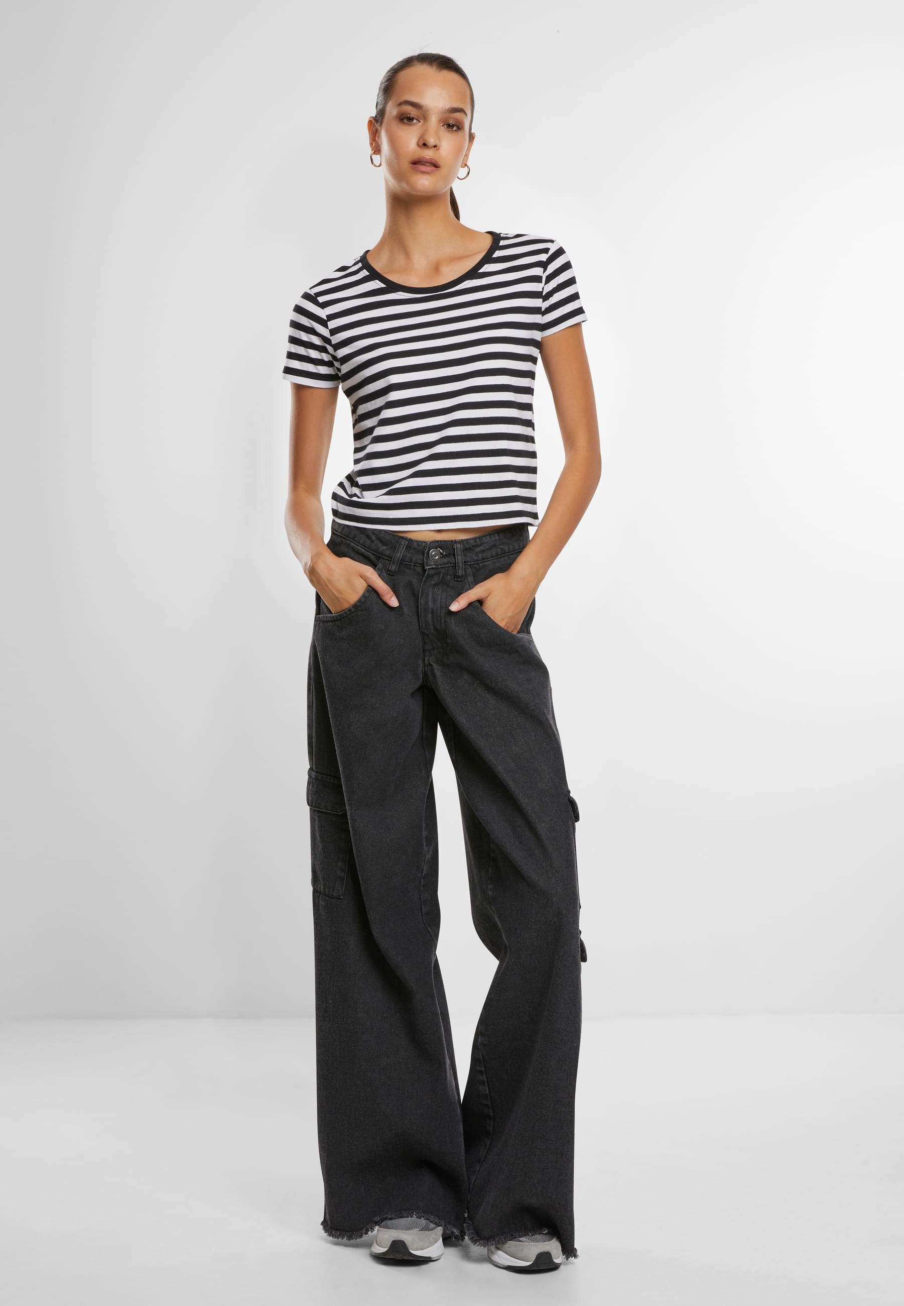 URBAN CLASSICS T-Shirt »Urban Classics Damen Ladies Short Striped Tee«, (1 tlg.)