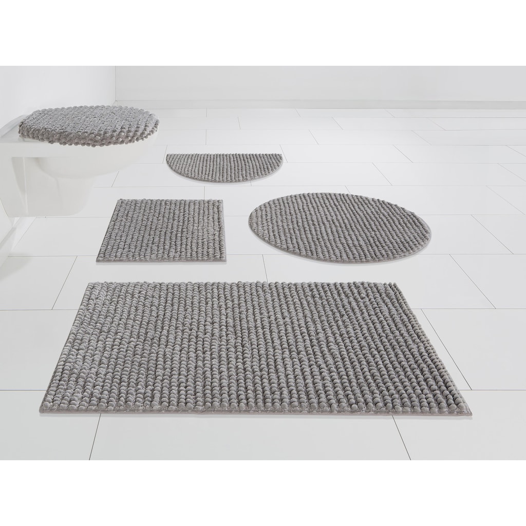 andas Badematte »Renat«, Höhe 15 mm, Badteppich, Badgarnitur in Pastell, waschbar, geeignet für Fußbodenheizung, schnell trocknend