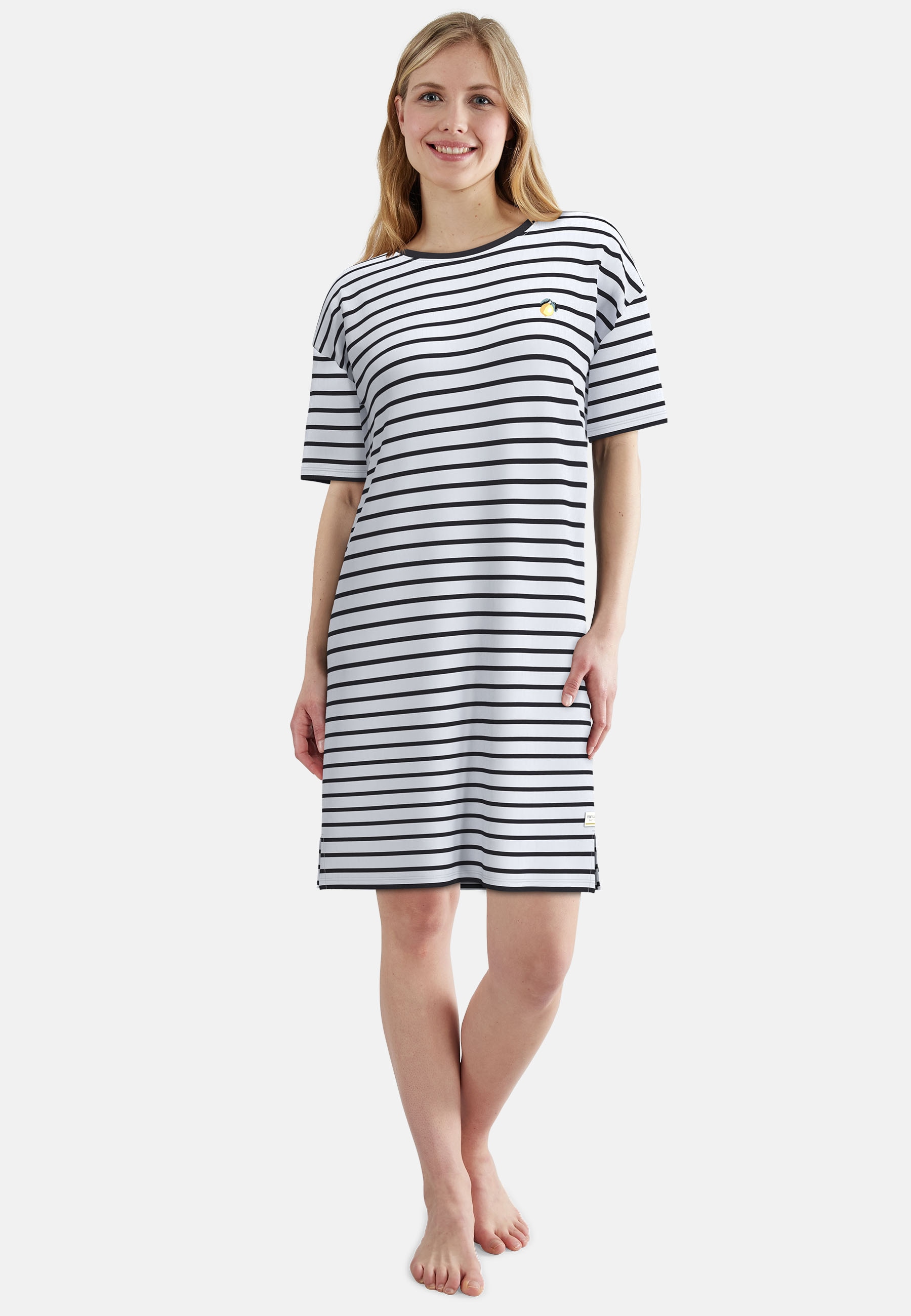 TOM TAILOR Nachthemd gestreift, knielang, Halbarm, Rundhalsausschnitt, Baum günstig online kaufen