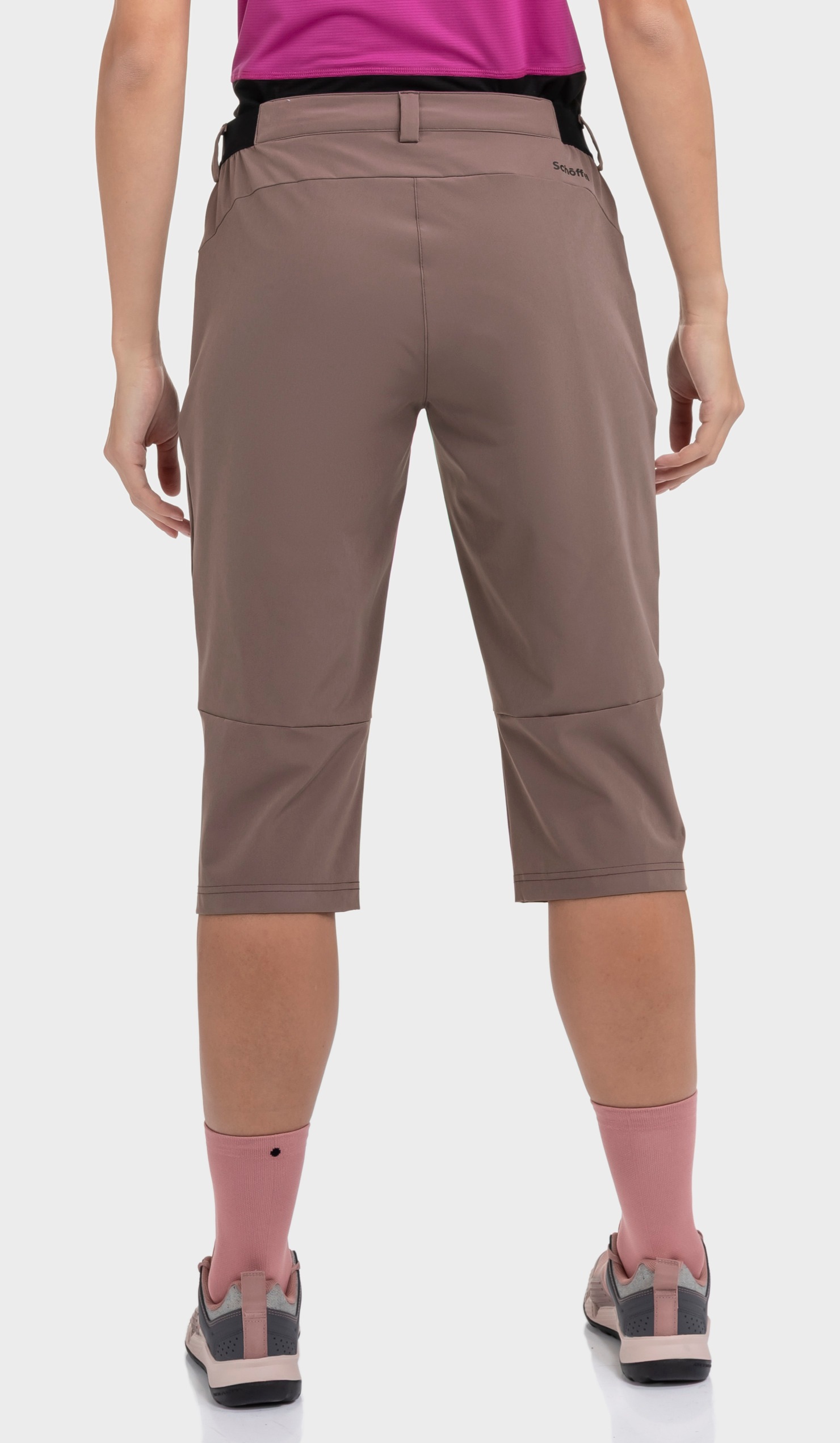 3/4-Hose SCHÖFFEL "Capri Pants Style Keitele WMS", Damen, Gr. 40, Normalgrößen, 3905, braun, Oberstoff: 88% Polyester, 12% Elasthan, Hosen 3