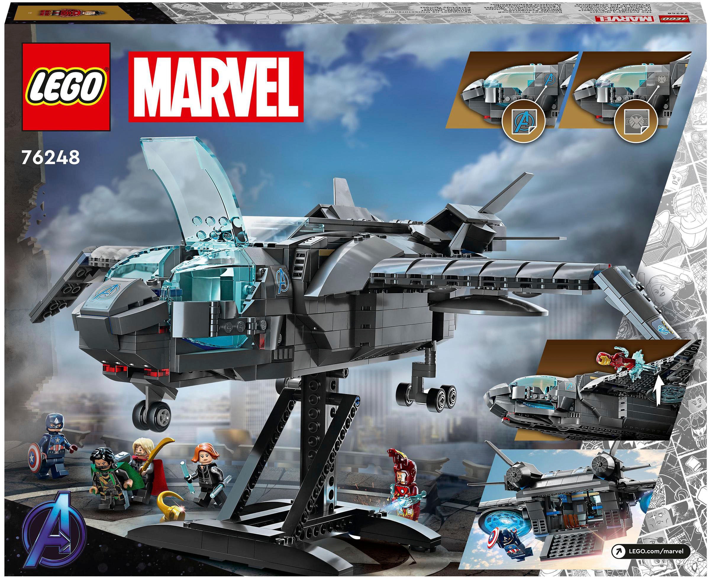 LEGO® Konstruktionsspielsteine »Der Quinjet der Avengers (76248), LEGO® Marvel«, (795 St.), Made in Europe