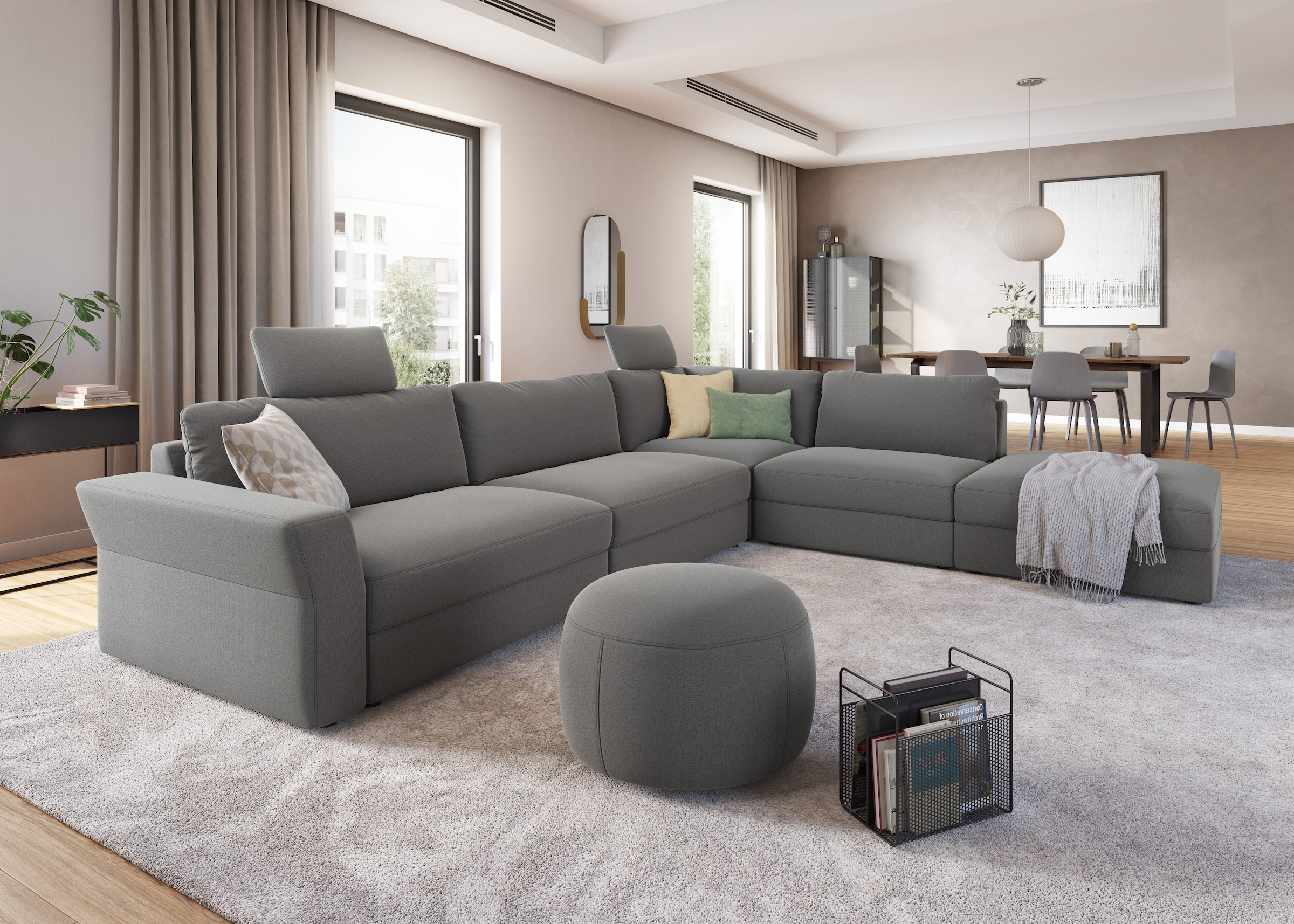 sit&more Ecksofa »Cadabra L-Form«, Breite 356 cm, mit Sitztiefenverstellung