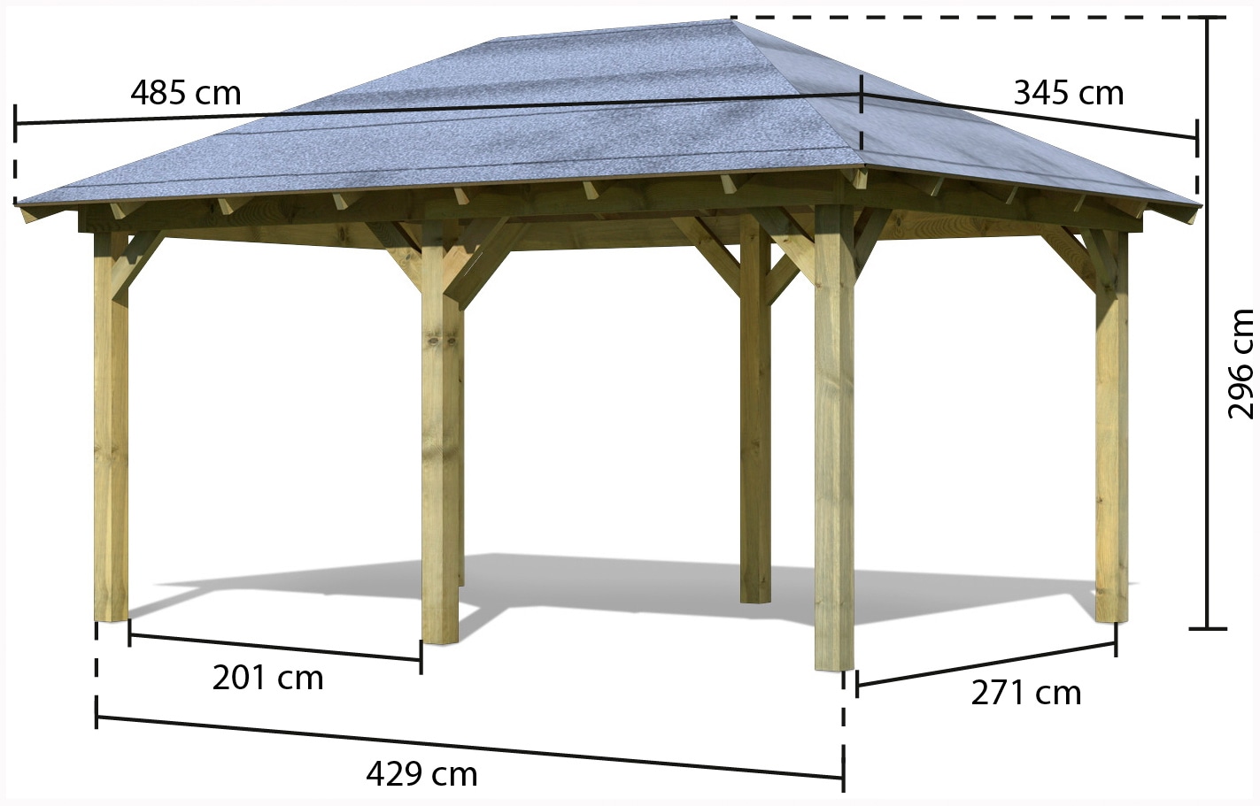 Karibu Pavillon »Mailand«, BxT: 345x485 cm