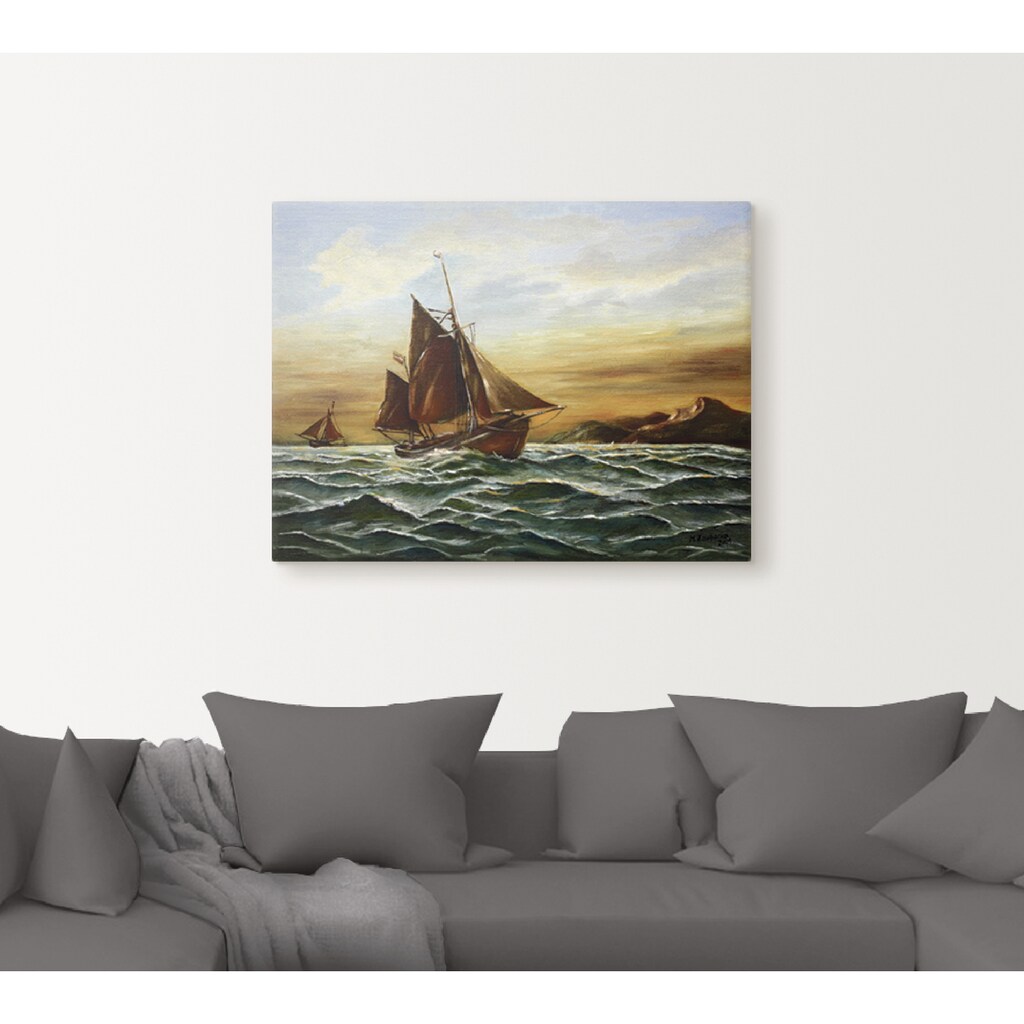 Artland Wandbild »Segelschiff auf See - maritime Malerei«, Boote & Schiffe, (1 St.)