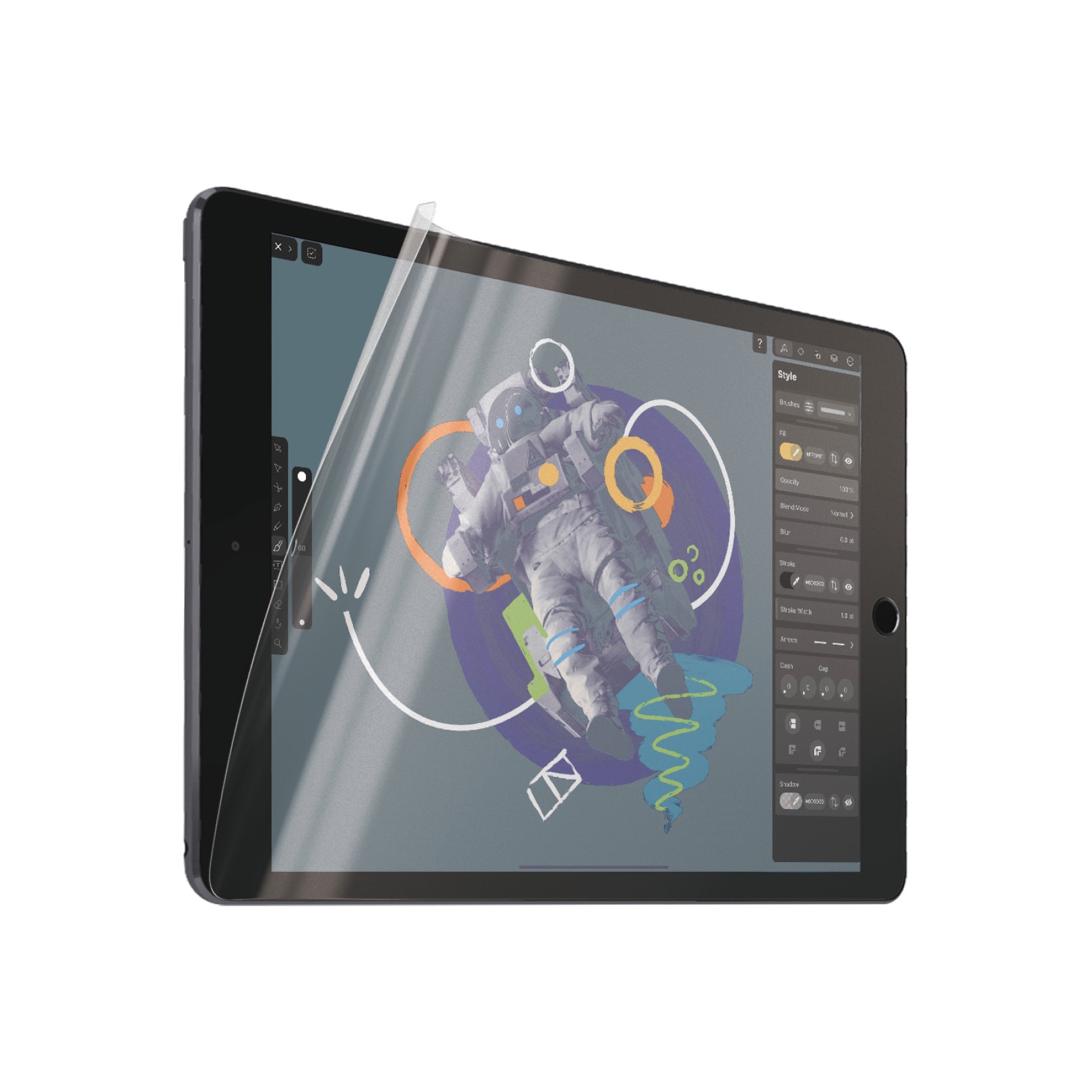 CARE by PanzerGlass Displayschutzfolie »Ultra-Wide Fit Screen Protection«, für Apple iPad 10.2, Graphic Paper, Schutzfolie, Bildschirmschutz, kratz- & stoßfest