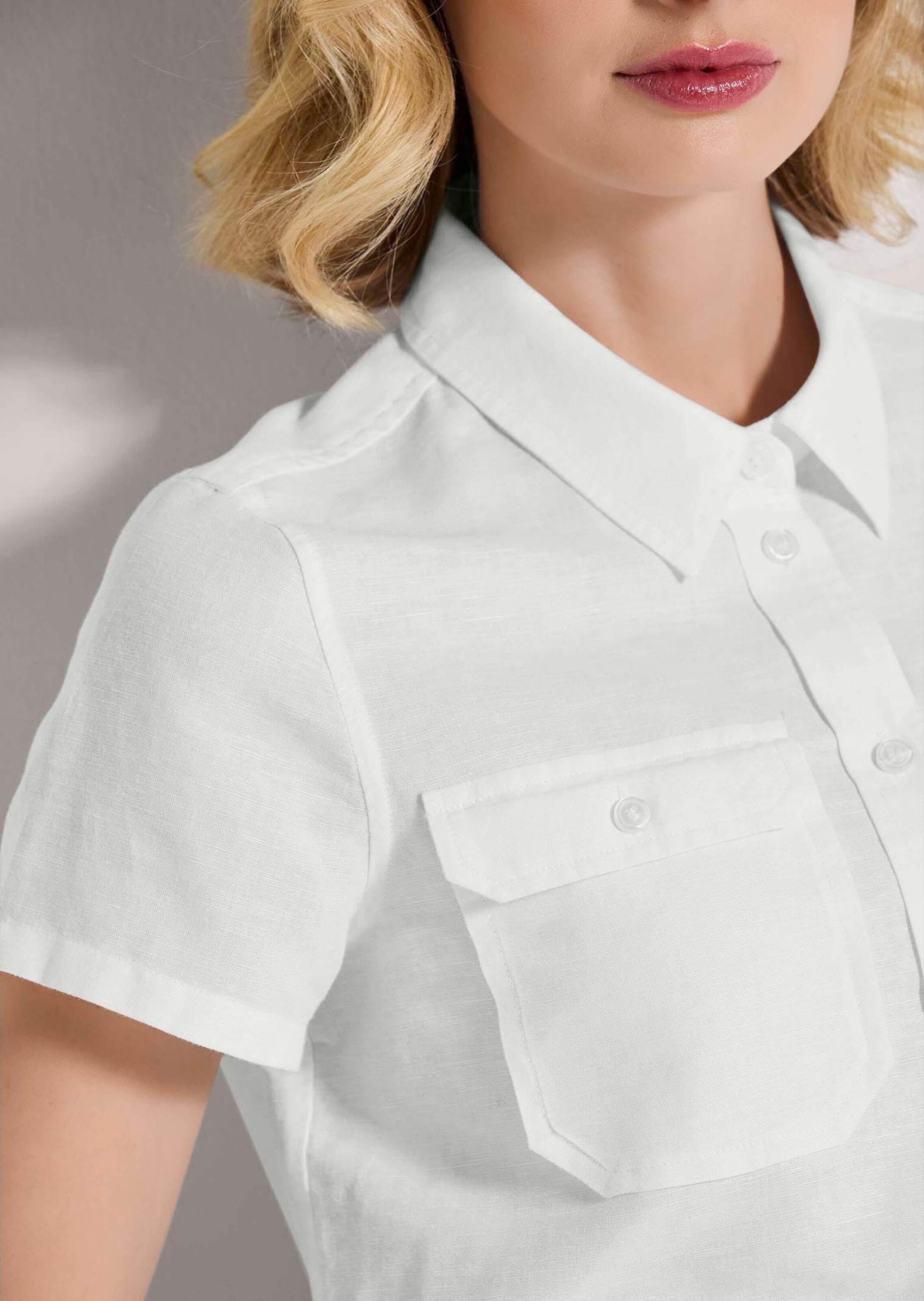 MADELEINE Kurzarmbluse »Bluse Kurzarm-Bluse mit Brusttaschen«