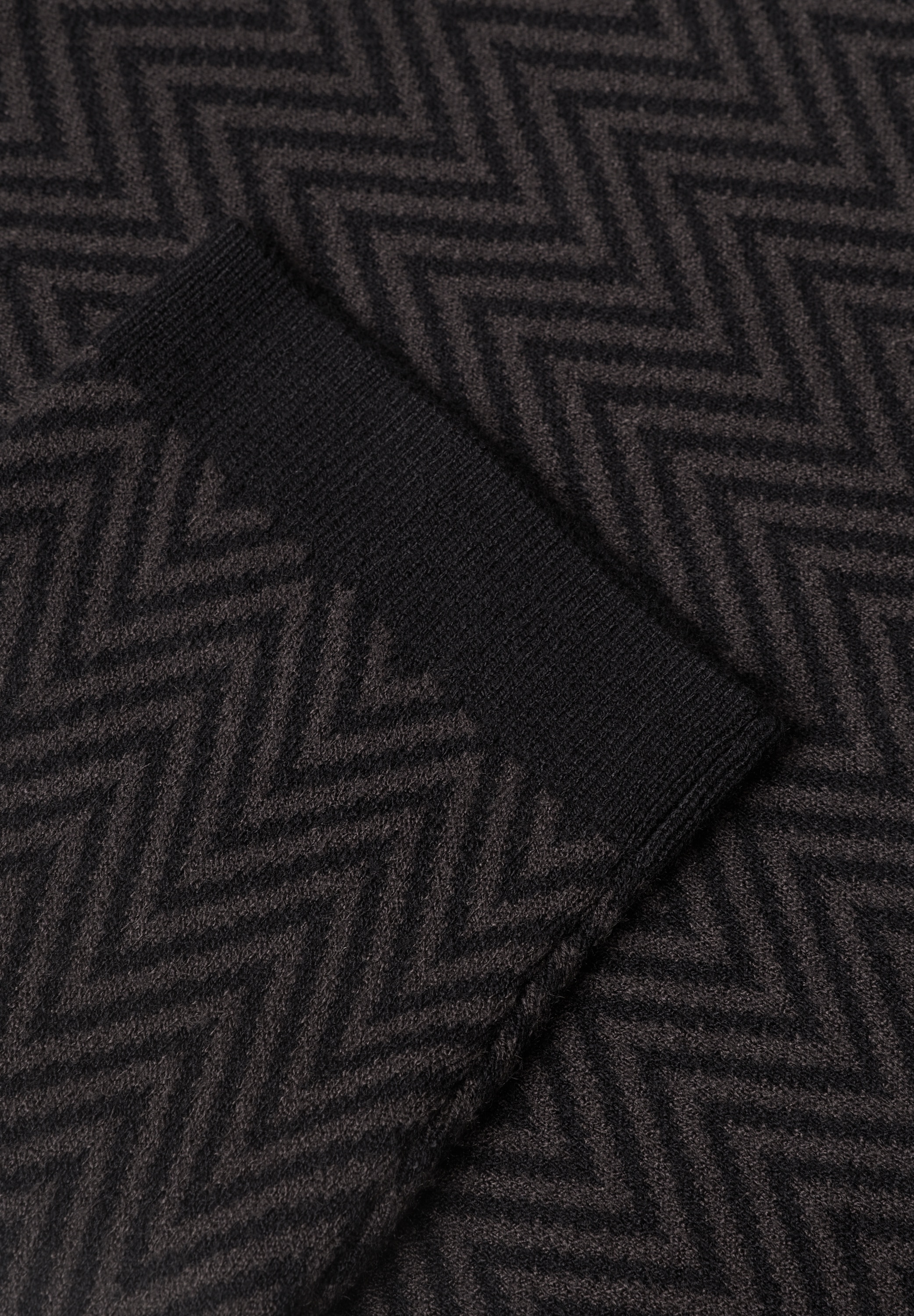 STREET ONE Jacquardpullover Kurzarm Jacquard Pullover mit Turtle Neck