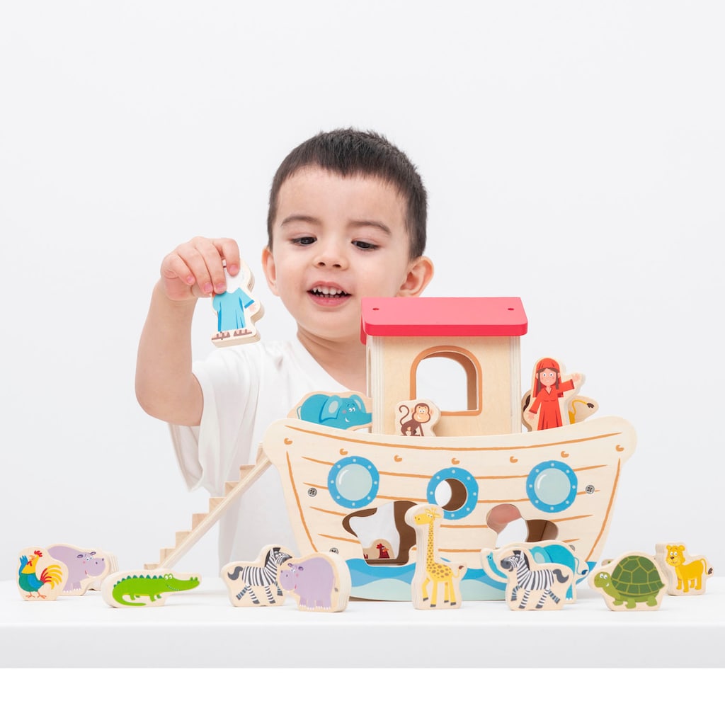 New Classic Toys® Steckspielzeug »Holzspielzeug, Formensortierpiel Arche Noah«