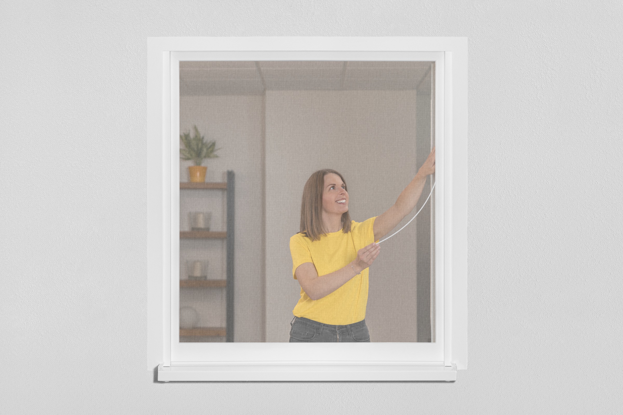 Thumbnail - SCHELLENBERG Insektenschutz-Fensterrahmen "Easy Click mit Pollenschutzvlies für Fenster" Set, 1 Stk. tlg. Fliegengitter ...