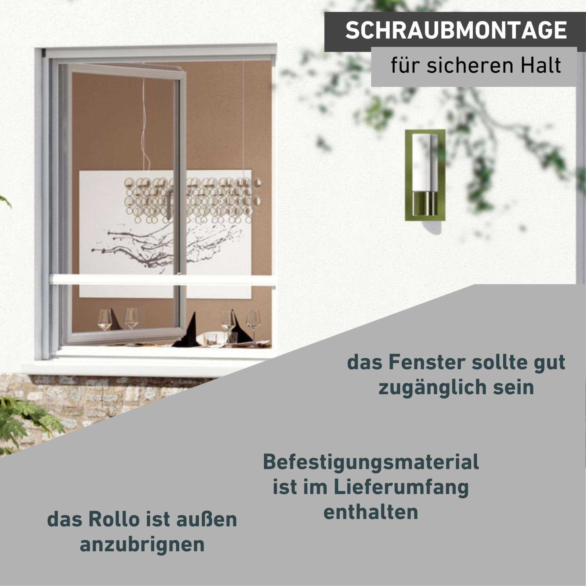Windhager Insektenschutz-Vorhang »Basic für Fenster, Fliegengitter zum hochschieben, PVC« Packung, 1 Stk. tlg. Insektenschutz zum bohren, Rollo 130 x 160 cm, weiß