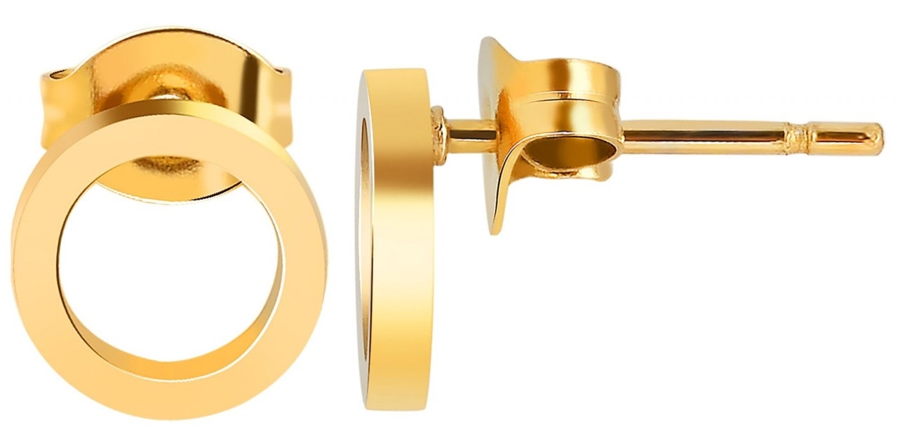 Paar Ohrhänger ADELIA´S "Damen Ohrstecker aus poliertem Edelstahl Ø 8 mm", silber, Ohrringe, Damen, Damen, Edelstahl