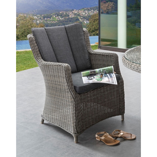 Destiny Garten-Essgruppe »PALMA LUNA«, (Set, 16 tlg.), Polyrattan, Eckgruppe  mit 2 Sessel, Tisch 90x90x67 cm, inkl. Auflagen | BAUR