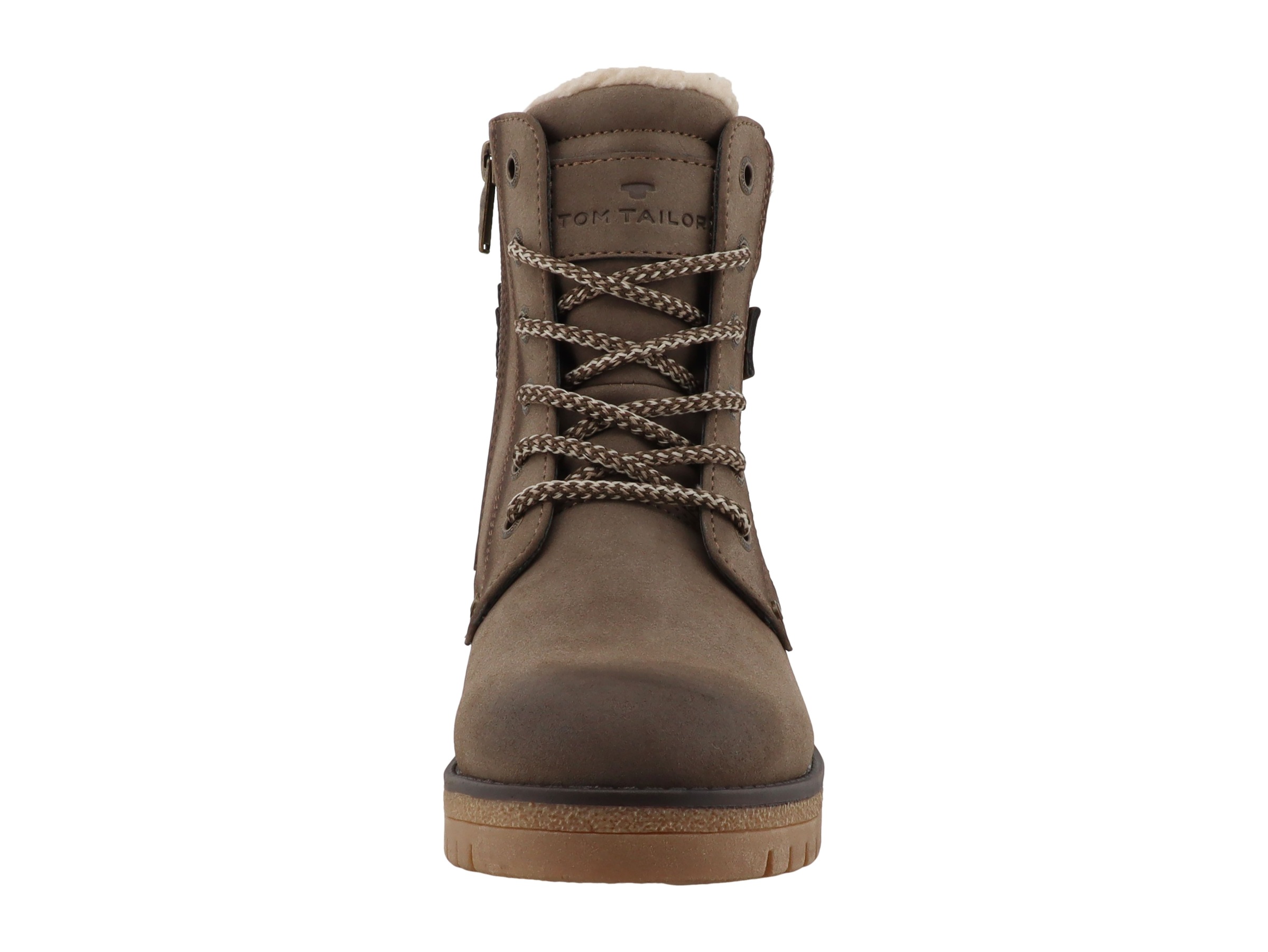 TOM TAILOR Winterstiefelette  Blockabsatz, Schnürboots mit modischem Strickkragen